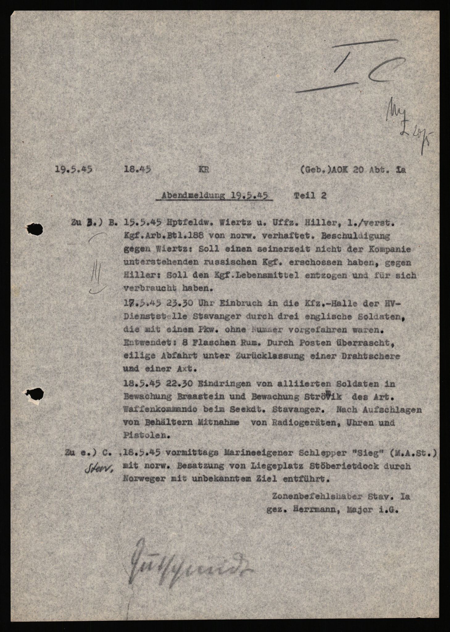 Deutscher Oberbefehlshaber Norwegen (DOBN), AV/RA-RAFA-2197/D/Dl/L0119: DB Zone Stavanger Abt. Ic, 1945, s. 428