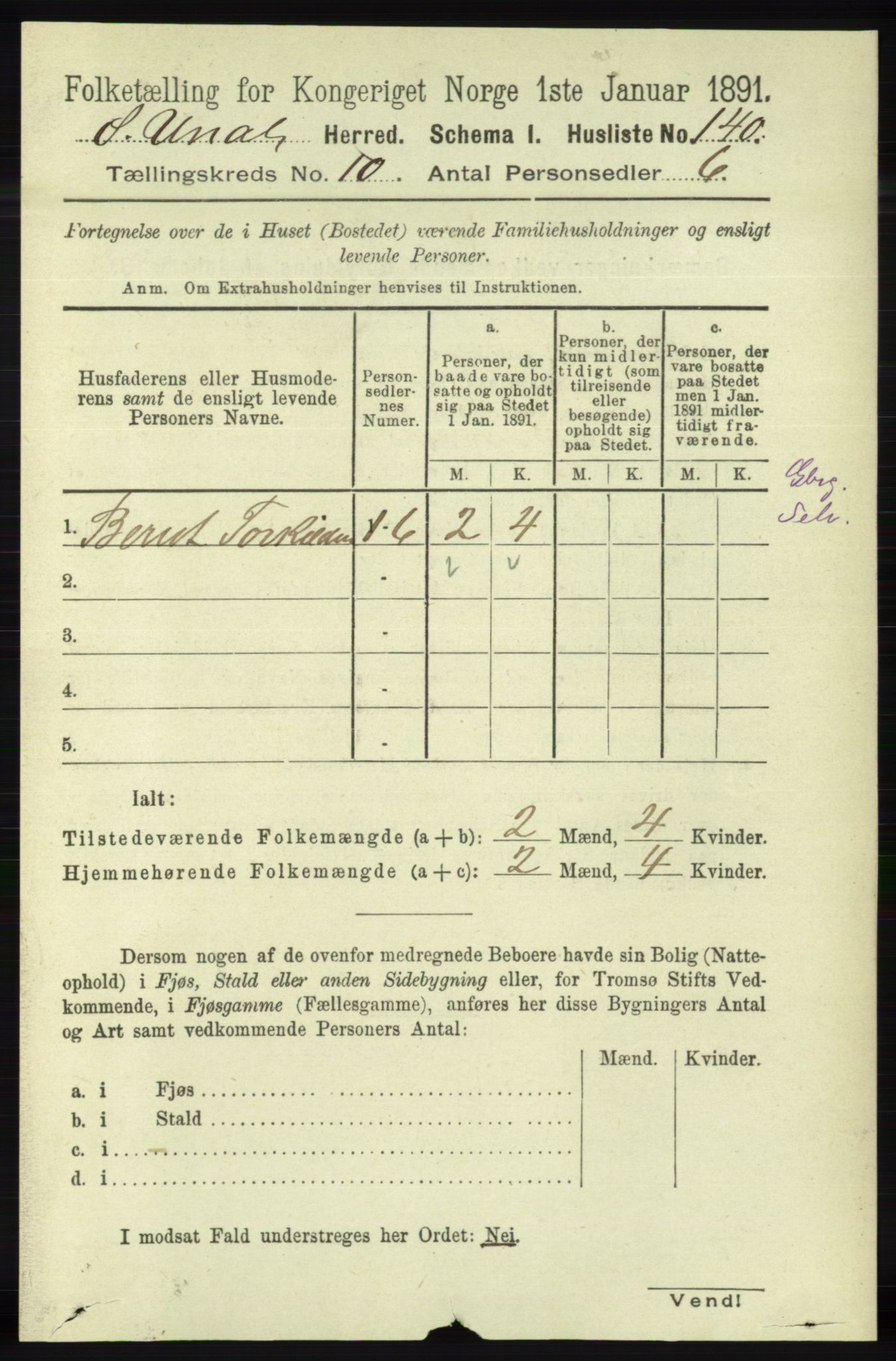 RA, Folketelling 1891 for 1029 Sør-Audnedal herred, 1891, s. 4424