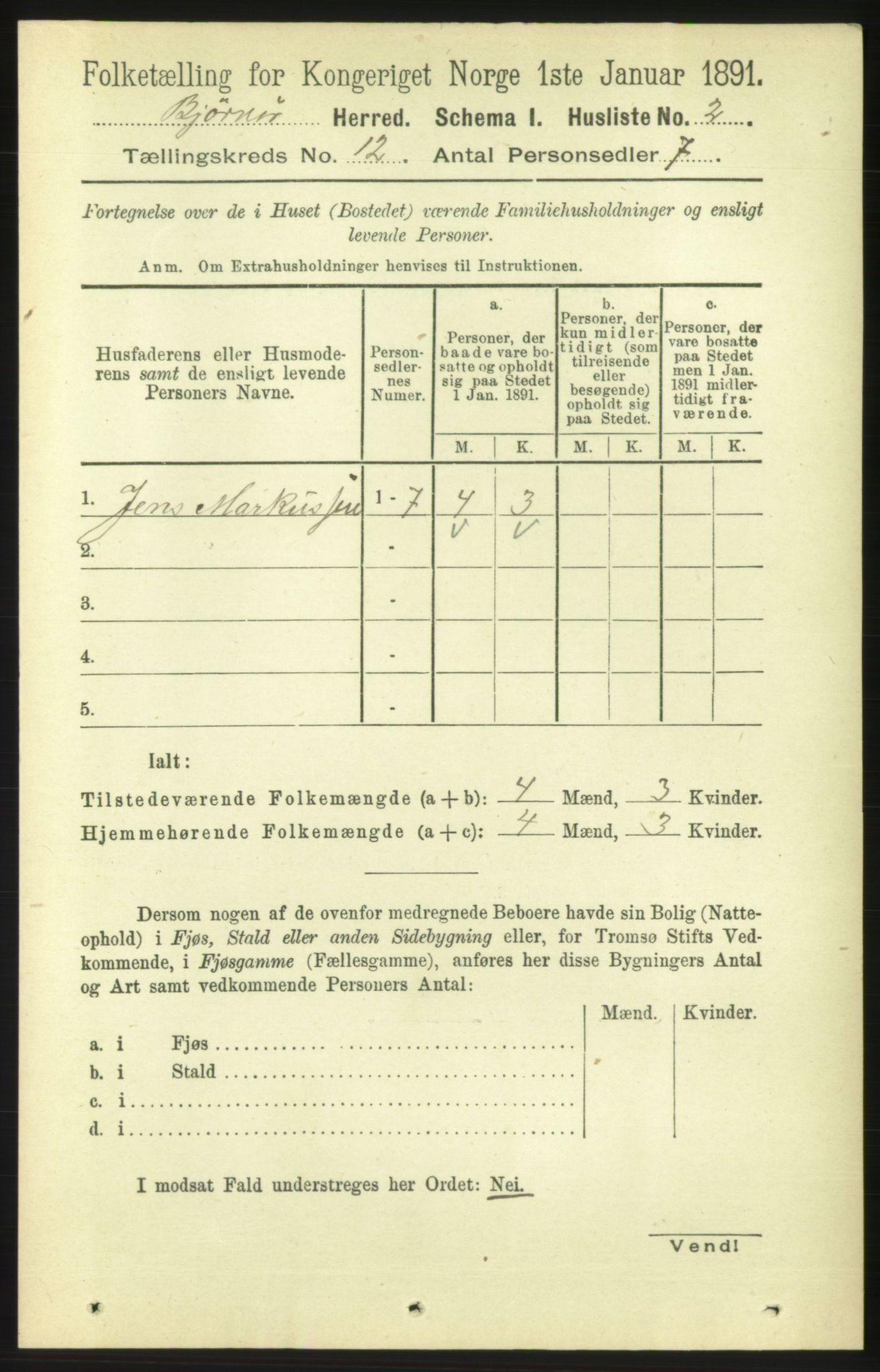 RA, Folketelling 1891 for 1632 Bjørnør herred, 1891, s. 5036