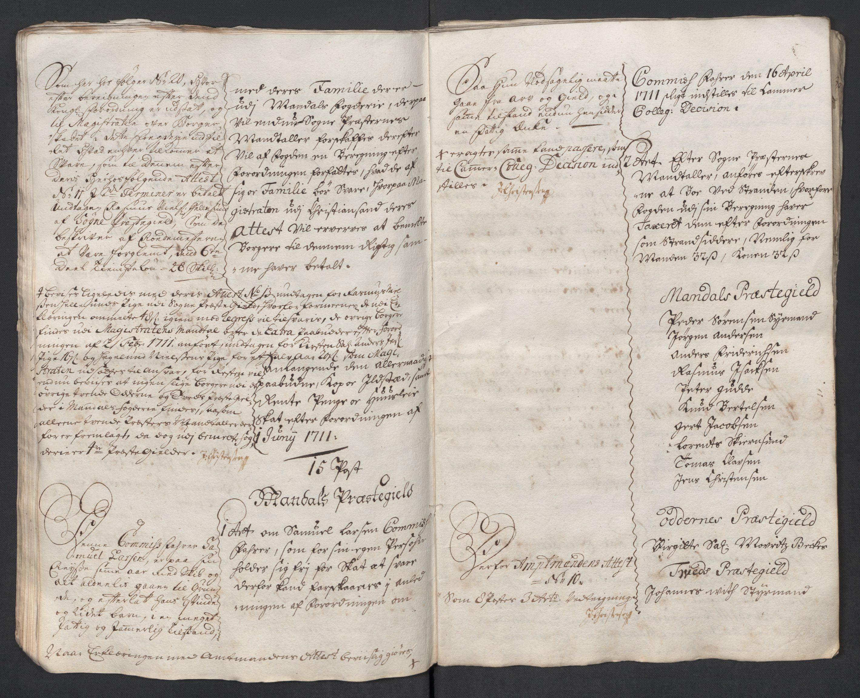 Rentekammeret inntil 1814, Reviderte regnskaper, Fogderegnskap, AV/RA-EA-4092/R43/L2557: Fogderegnskap Lista og Mandal, 1711-1713, s. 18