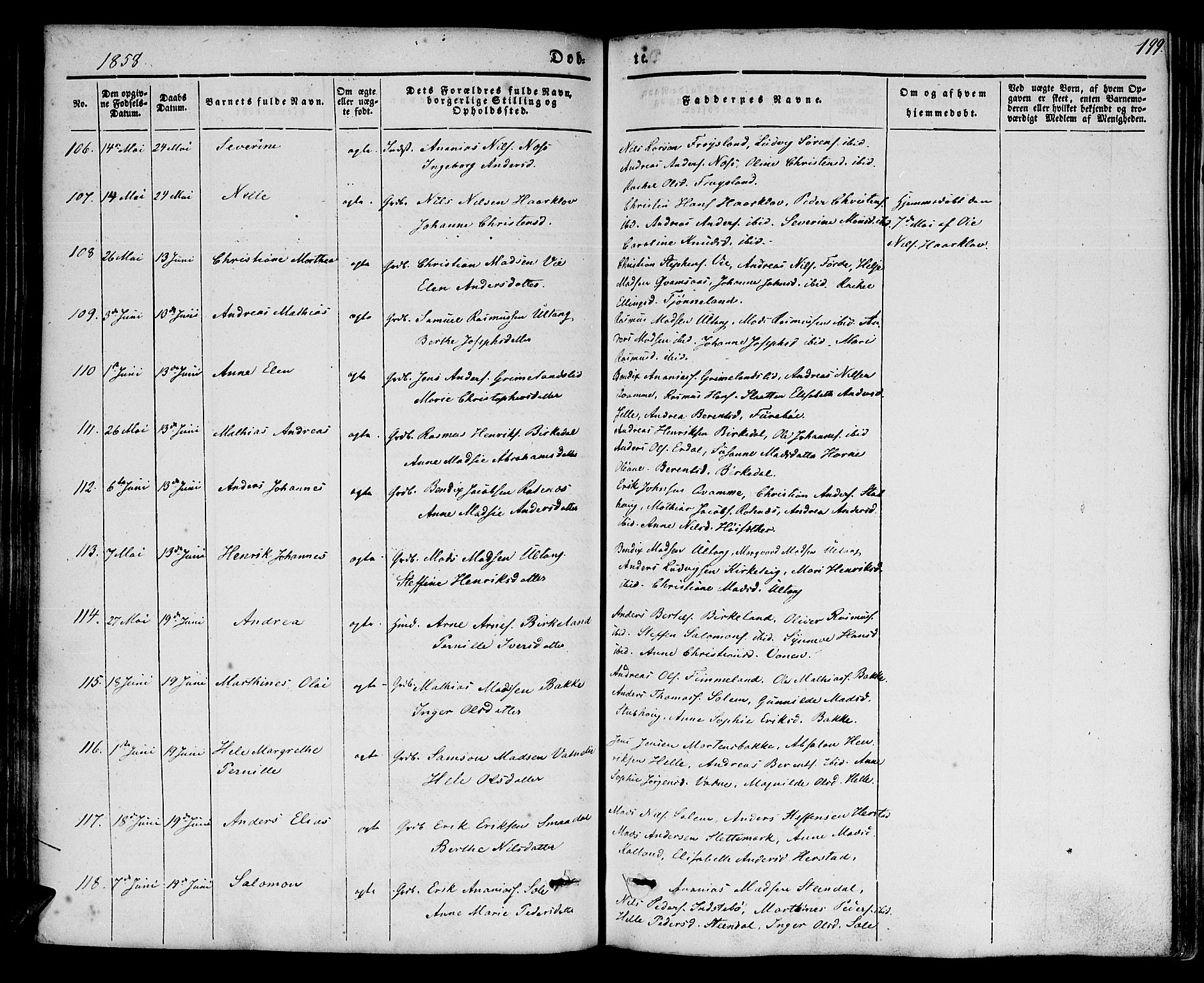 Førde sokneprestembete, SAB/A-79901/H/Haa/Haaa/L0007: Ministerialbok nr. A 7, 1843-1860, s. 199