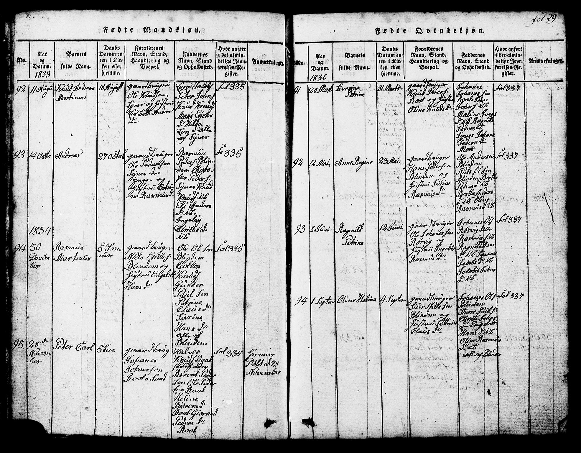 Ministerialprotokoller, klokkerbøker og fødselsregistre - Møre og Romsdal, AV/SAT-A-1454/537/L0520: Klokkerbok nr. 537C01, 1819-1868, s. 29