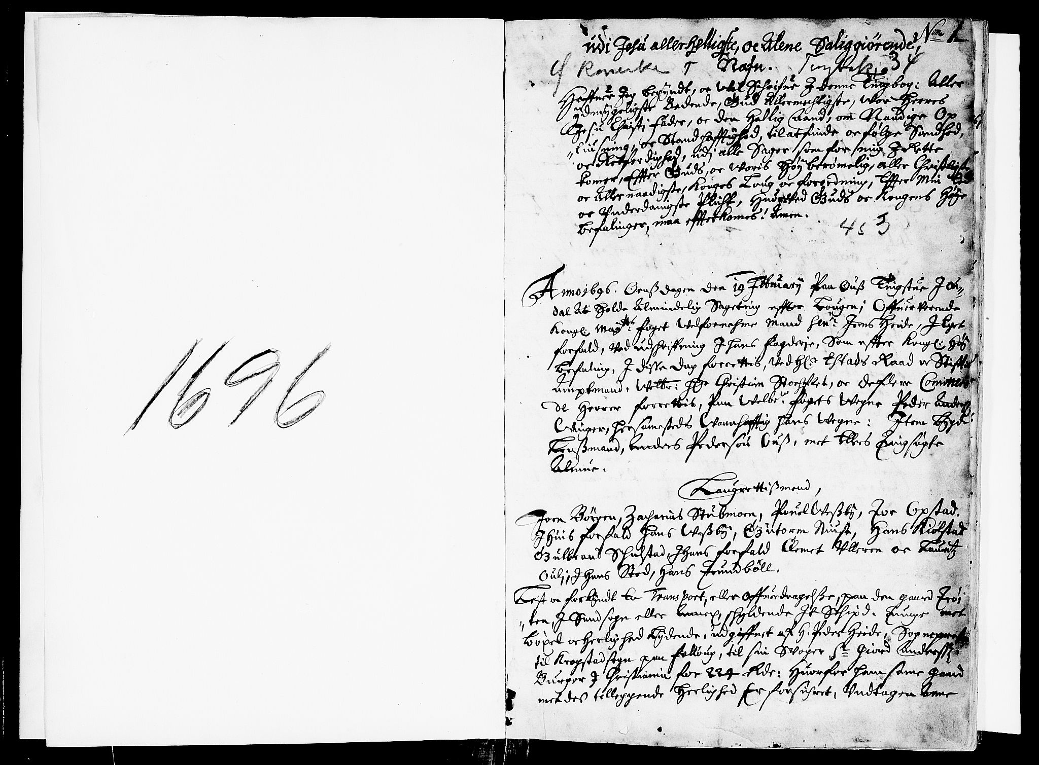 Øvre Romerike sorenskriveri, SAO/A-10649/F/Fb/L0034: Tingbok 34, 1696, s. 0b-1a