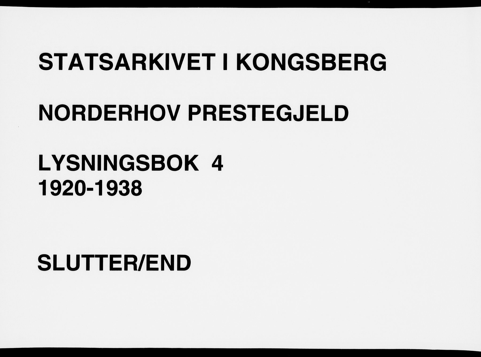 Norderhov kirkebøker, SAKO/A-237/H/Ha/L0004: Lysningsprotokoll nr. 4, 1920-1938