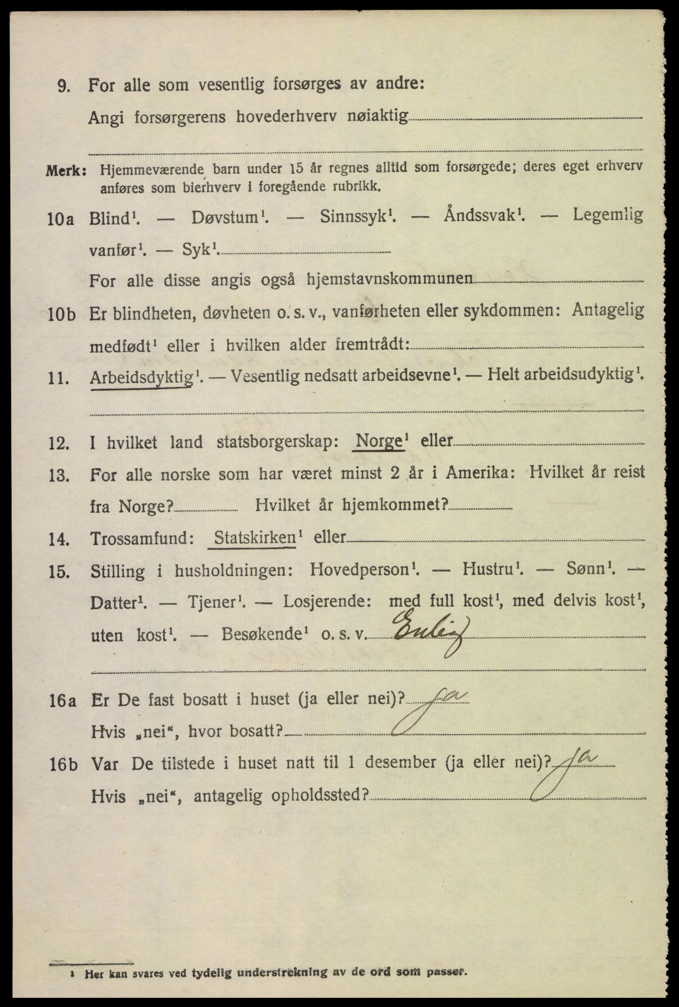 SAK, Folketelling 1920 for 1034 Hægebostad herred, 1920, s. 1838
