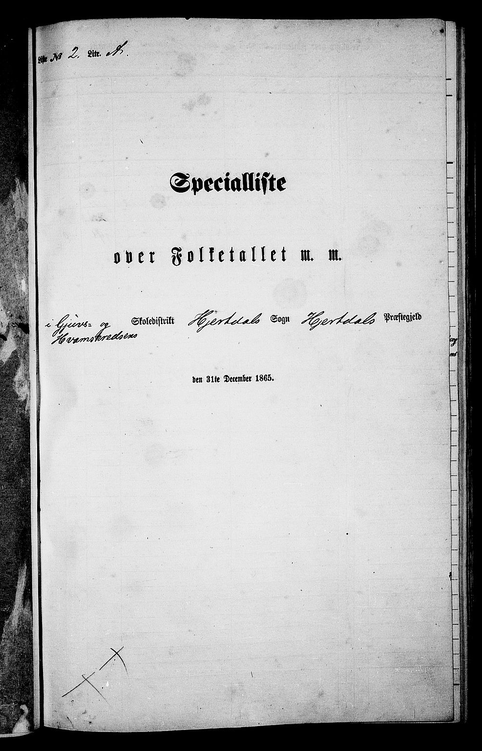 RA, Folketelling 1865 for 0827P Hjartdal prestegjeld, 1865, s. 32