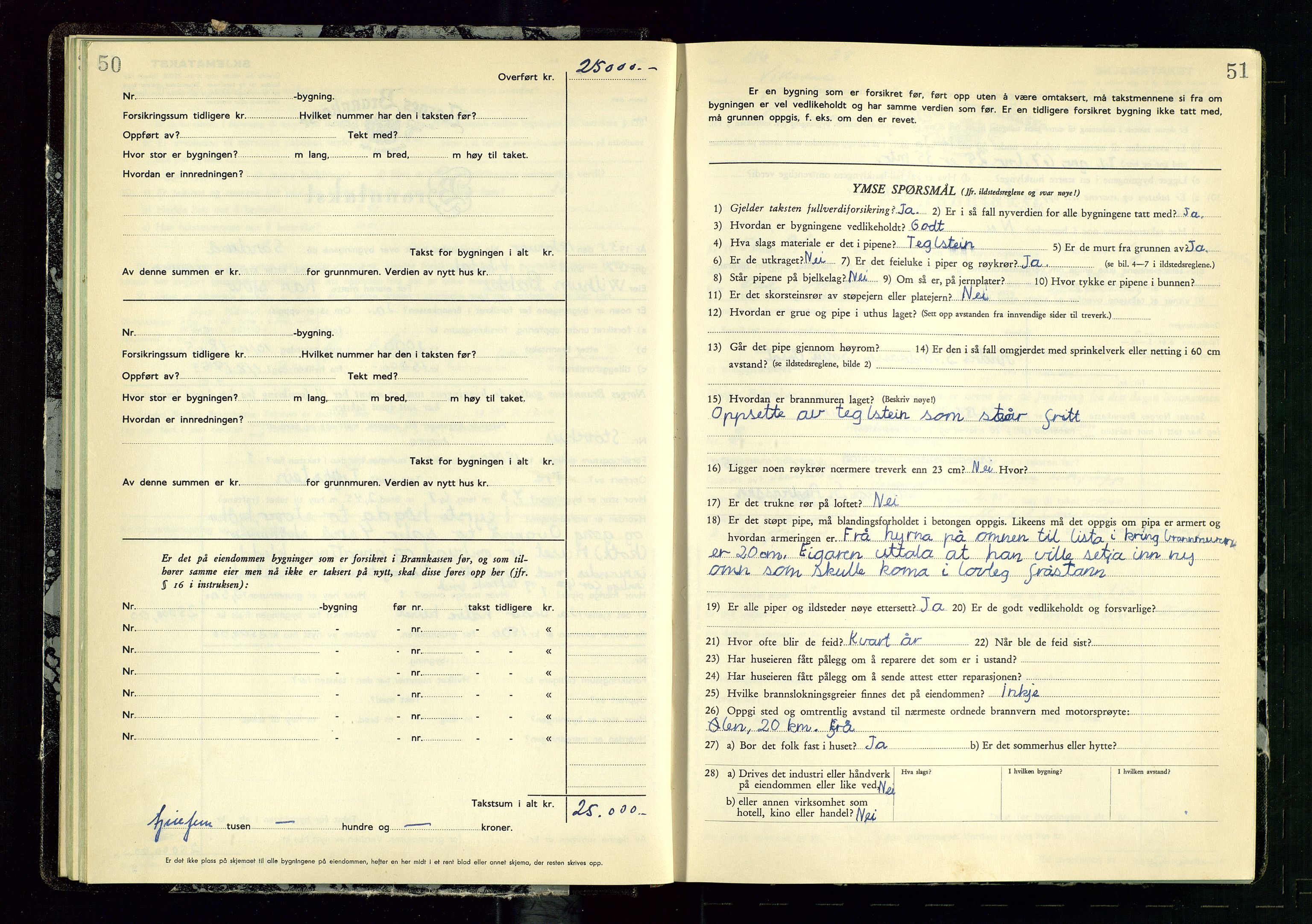 Vikedal lensmannskontor, AV/SAST-A-100179/Gob/L0006: Branntakstprotokoll, 1952-1956, s. 50-51