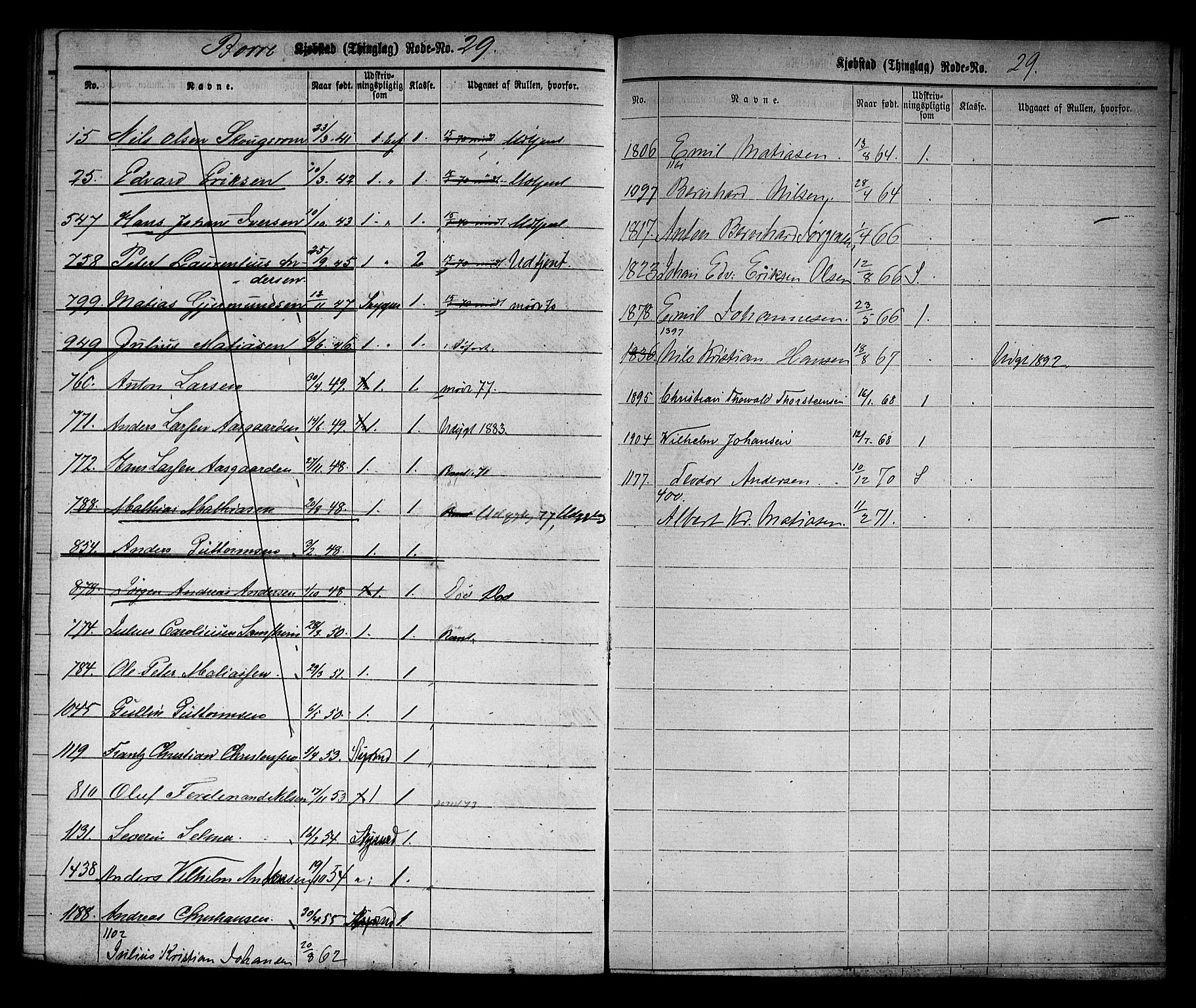 Horten innrulleringskontor, AV/SAKO-A-785/F/Fd/L0001: Utskrivningsregisterrulle, 1870-1890, s. 35