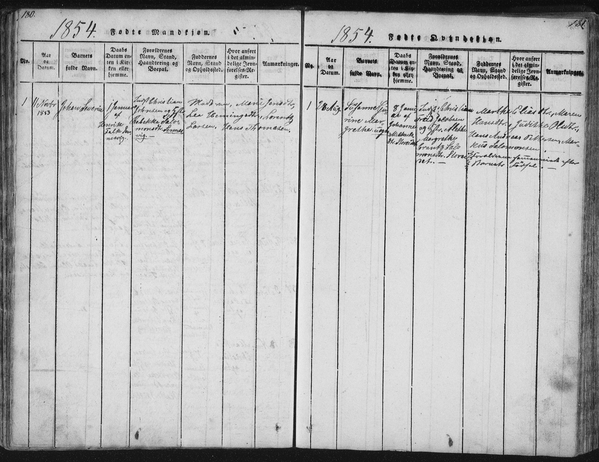 Ministerialprotokoller, klokkerbøker og fødselsregistre - Nordland, SAT/A-1459/881/L1164: Klokkerbok nr. 881C01, 1818-1853, s. 180-181