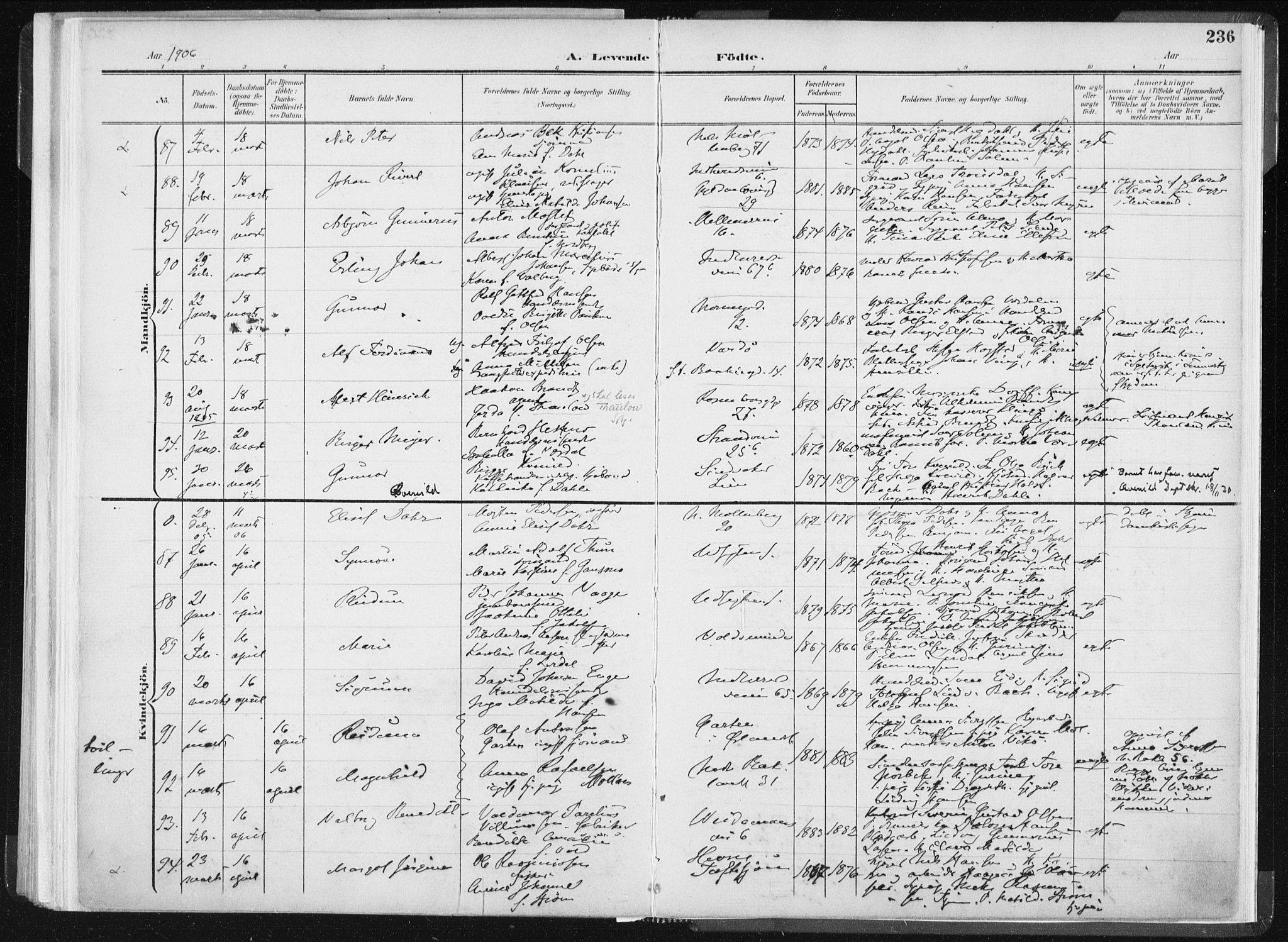 Ministerialprotokoller, klokkerbøker og fødselsregistre - Sør-Trøndelag, AV/SAT-A-1456/604/L0199: Ministerialbok nr. 604A20I, 1901-1906, s. 236
