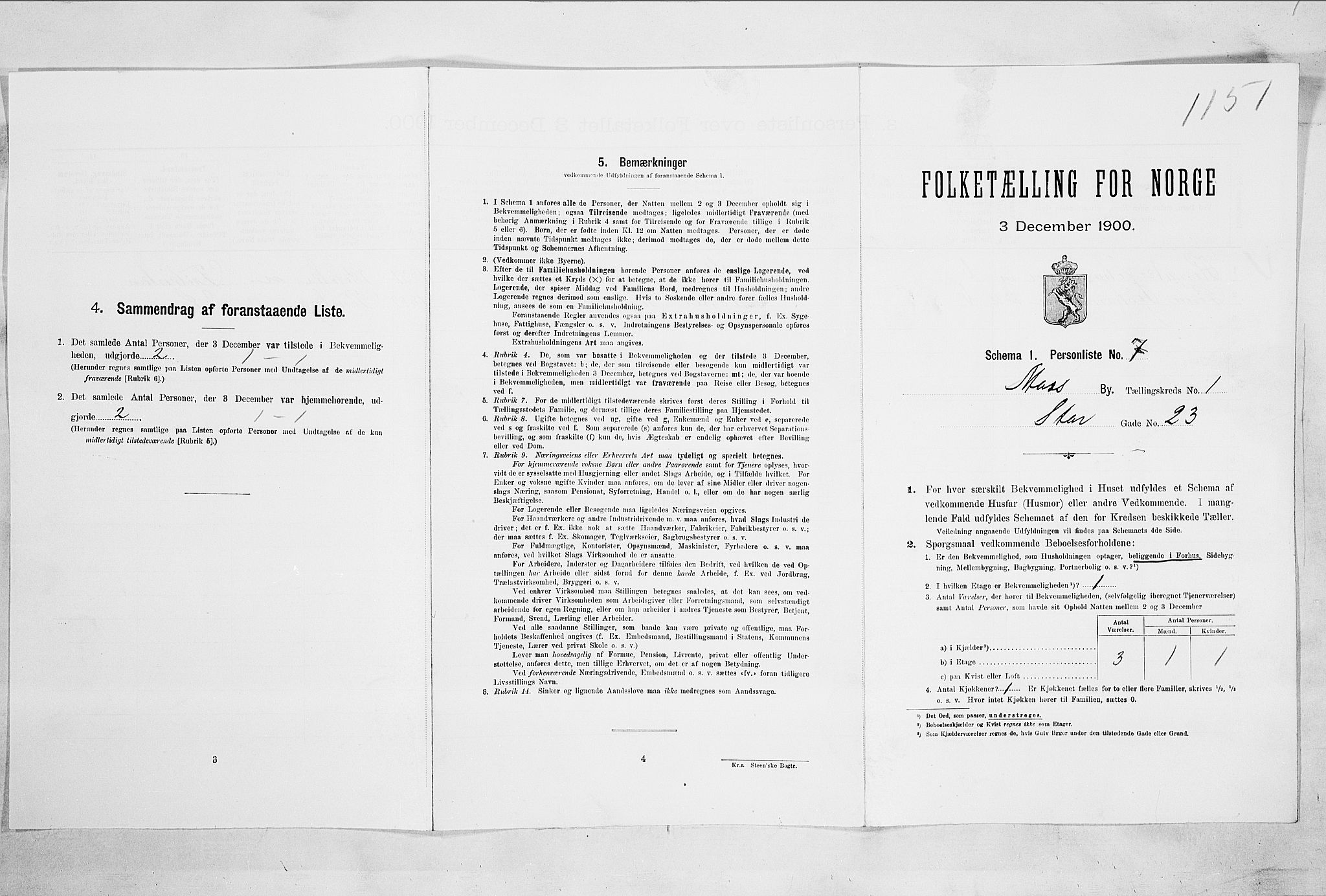 SAO, Folketelling 1900 for 0104 Moss kjøpstad, 1900