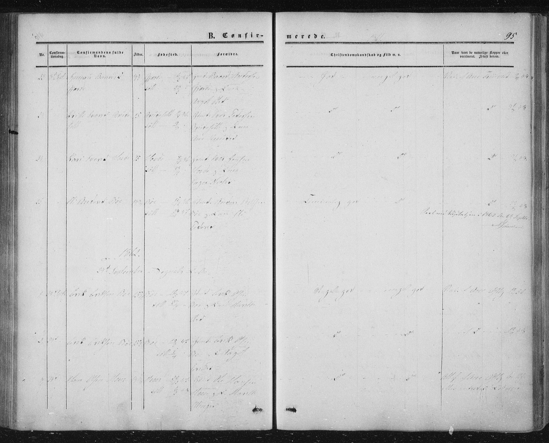 Ministerialprotokoller, klokkerbøker og fødselsregistre - Møre og Romsdal, SAT/A-1454/543/L0562: Ministerialbok nr. 543A02, 1854-1884, s. 95