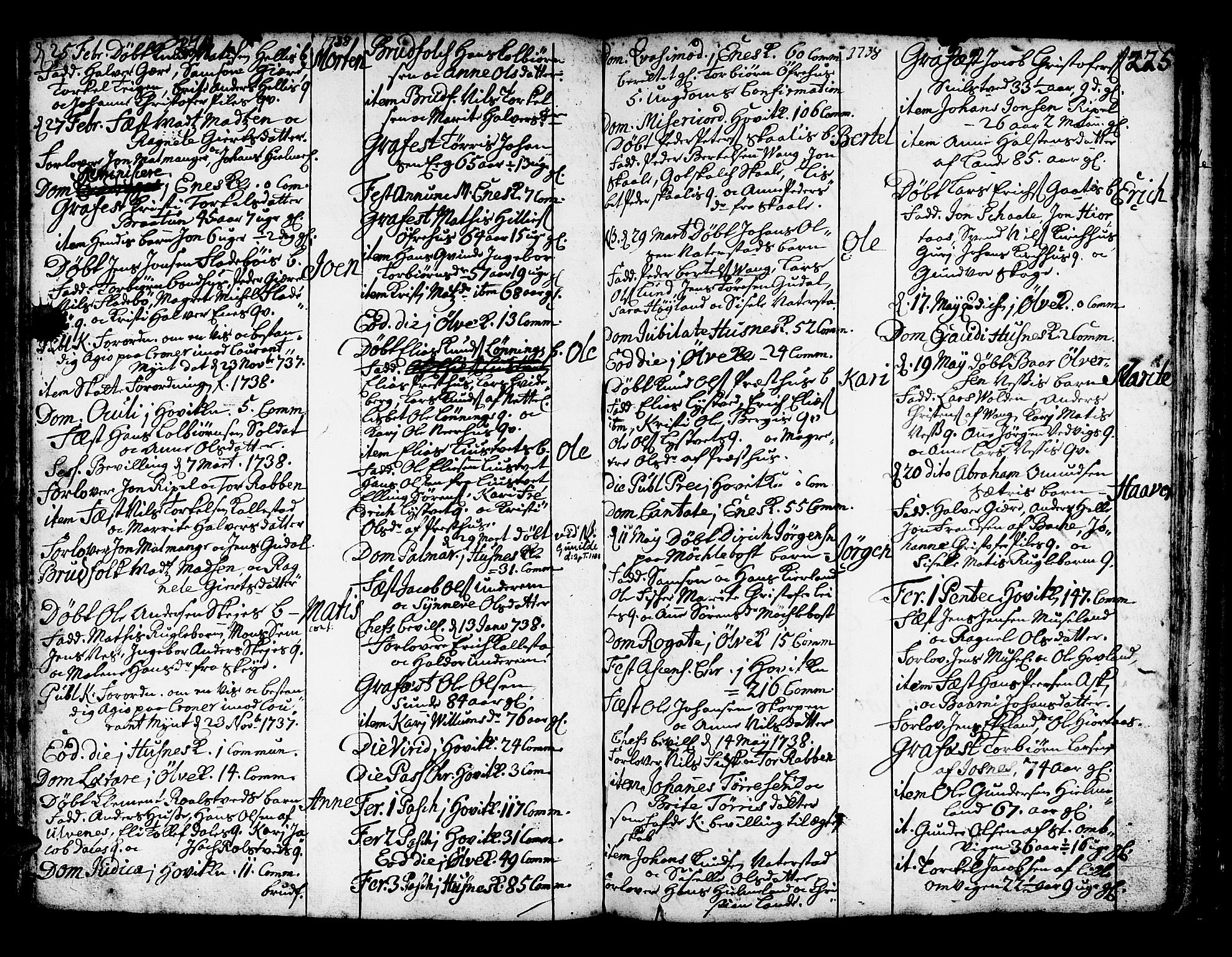 Kvinnherad sokneprestembete, AV/SAB-A-76401/H/Haa: Ministerialbok nr. A 2, 1710-1753, s. 224-225