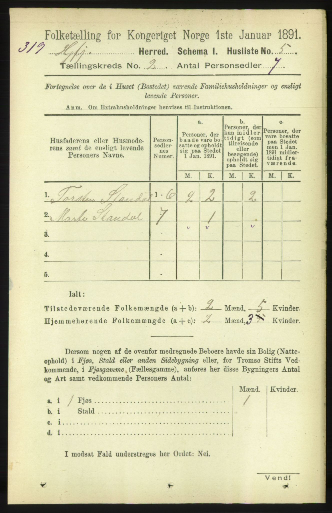 RA, Folketelling 1891 for 1522 Hjørundfjord herred, 1891, s. 219