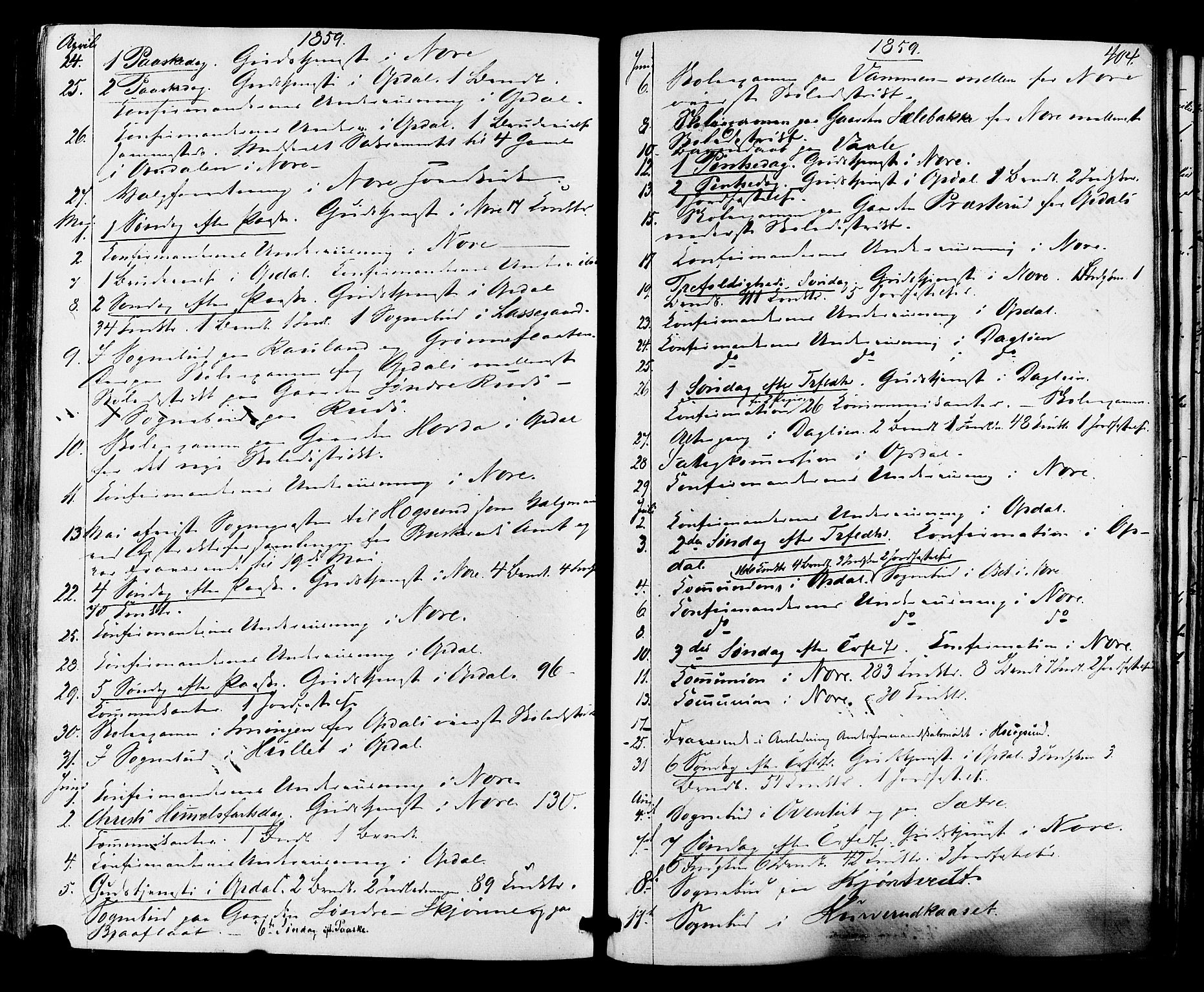 Nore kirkebøker, AV/SAKO-A-238/F/Fa/L0003: Ministerialbok nr. I 3, 1858-1866, s. 404