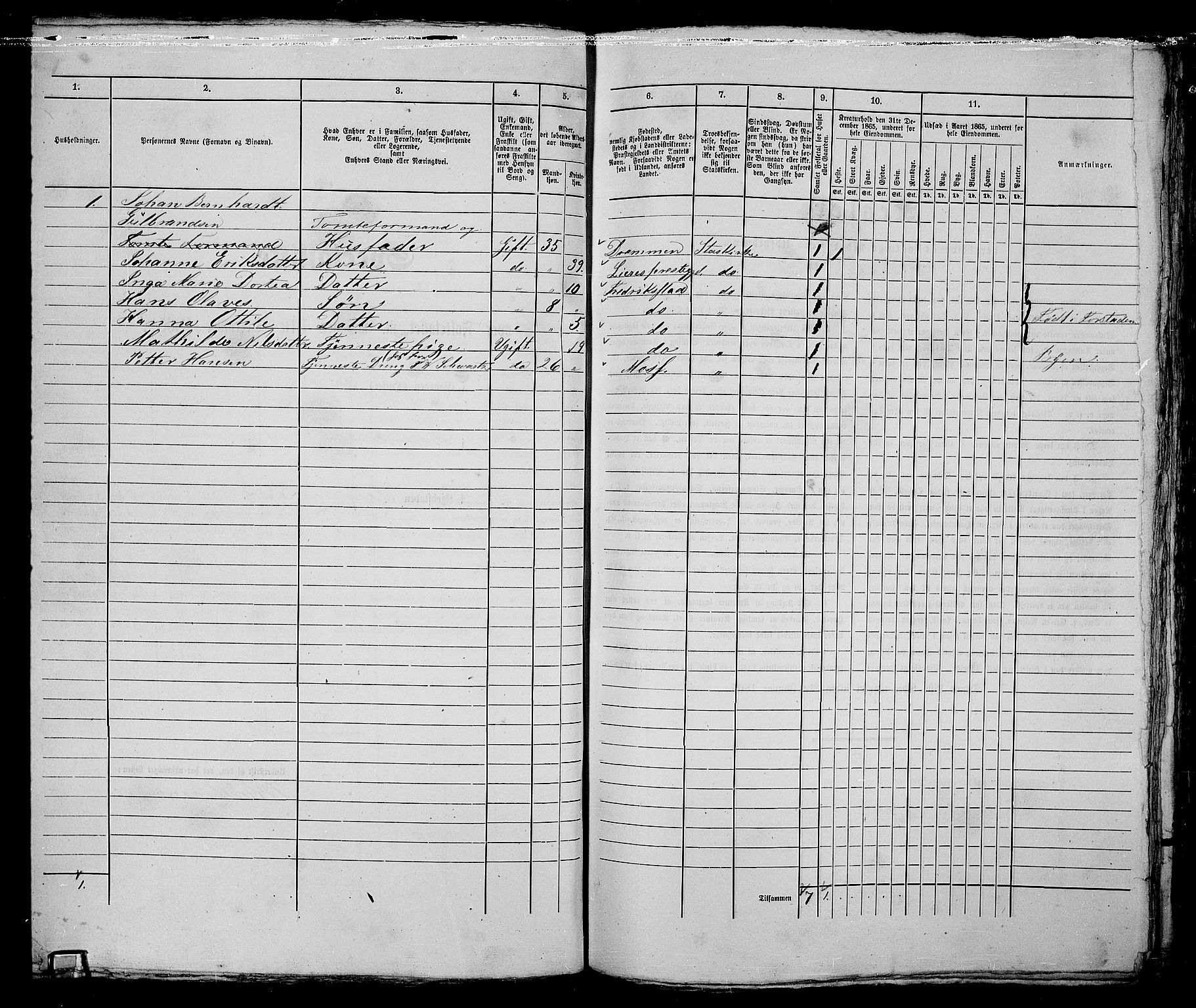 RA, Folketelling 1865 for 0103B Fredrikstad prestegjeld, Fredrikstad kjøpstad, 1865, s. 221