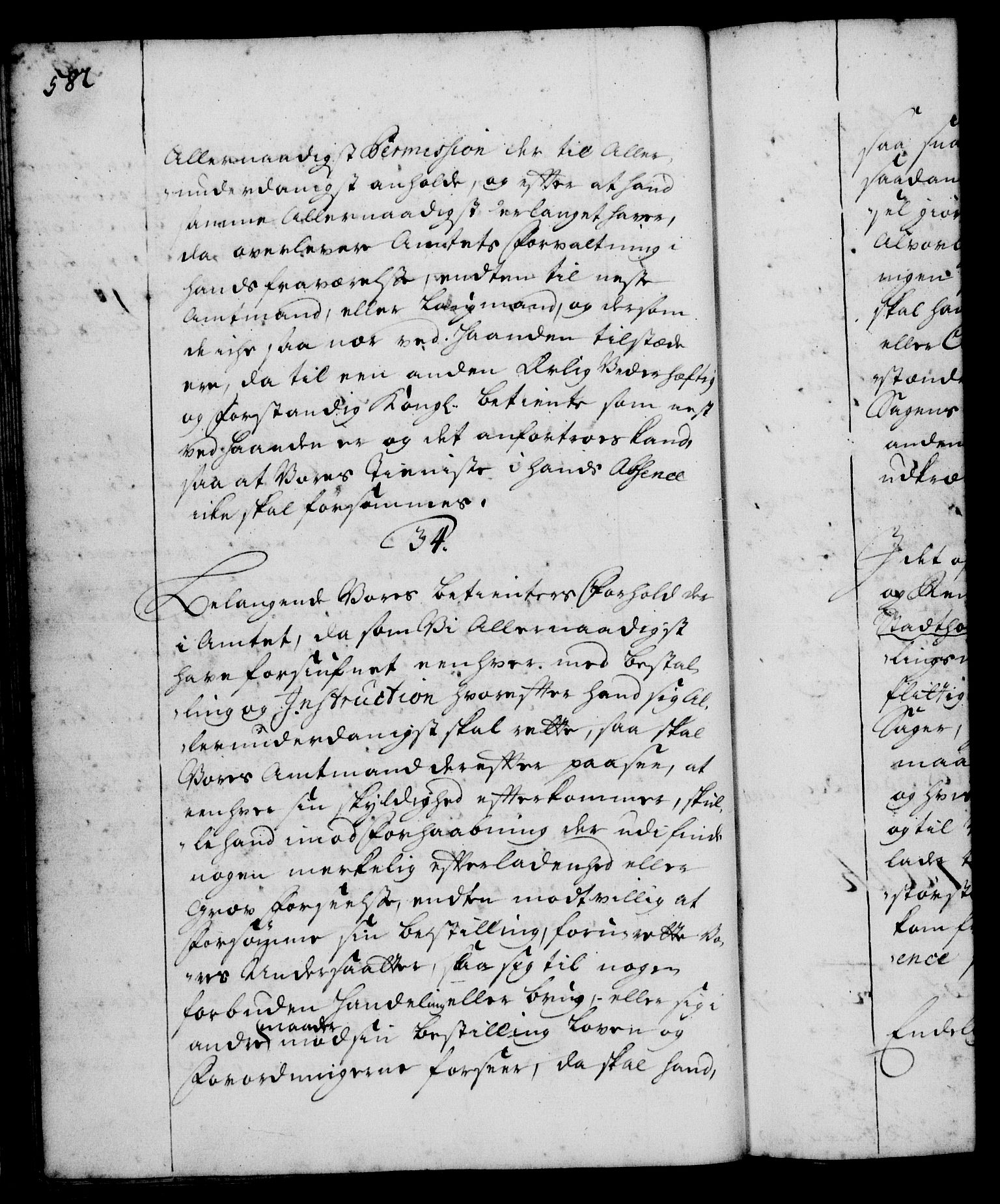 Rentekammeret, Kammerkanselliet, RA/EA-3111/G/Gg/Ggi/L0001: Norsk instruksjonsprotokoll med register (merket RK 53.34), 1720-1729, s. 582