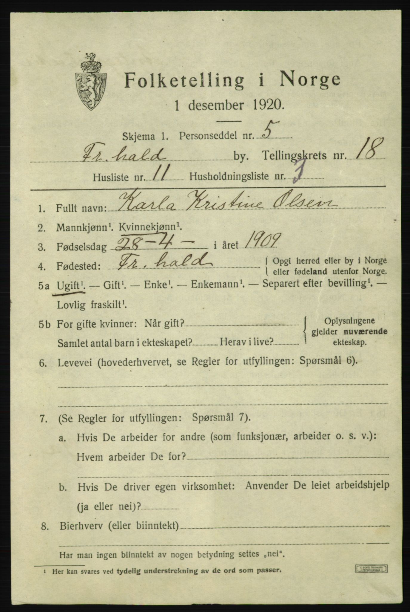 SAO, Folketelling 1920 for 0101 Fredrikshald kjøpstad, 1920, s. 27351