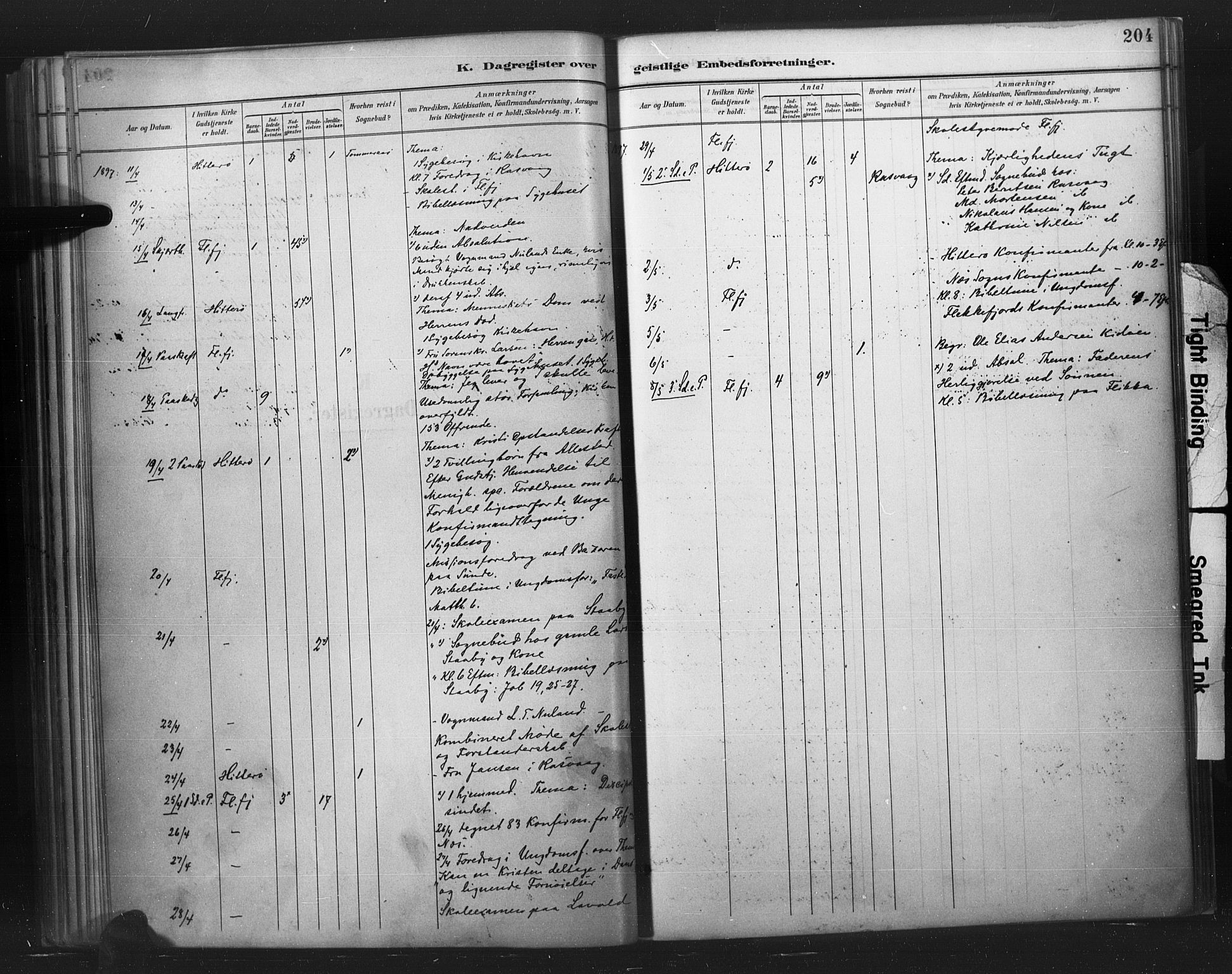 Flekkefjord sokneprestkontor, AV/SAK-1111-0012/F/Fa/Fab/L0006: Ministerialbok nr. A 6, 1886-1901, s. 204