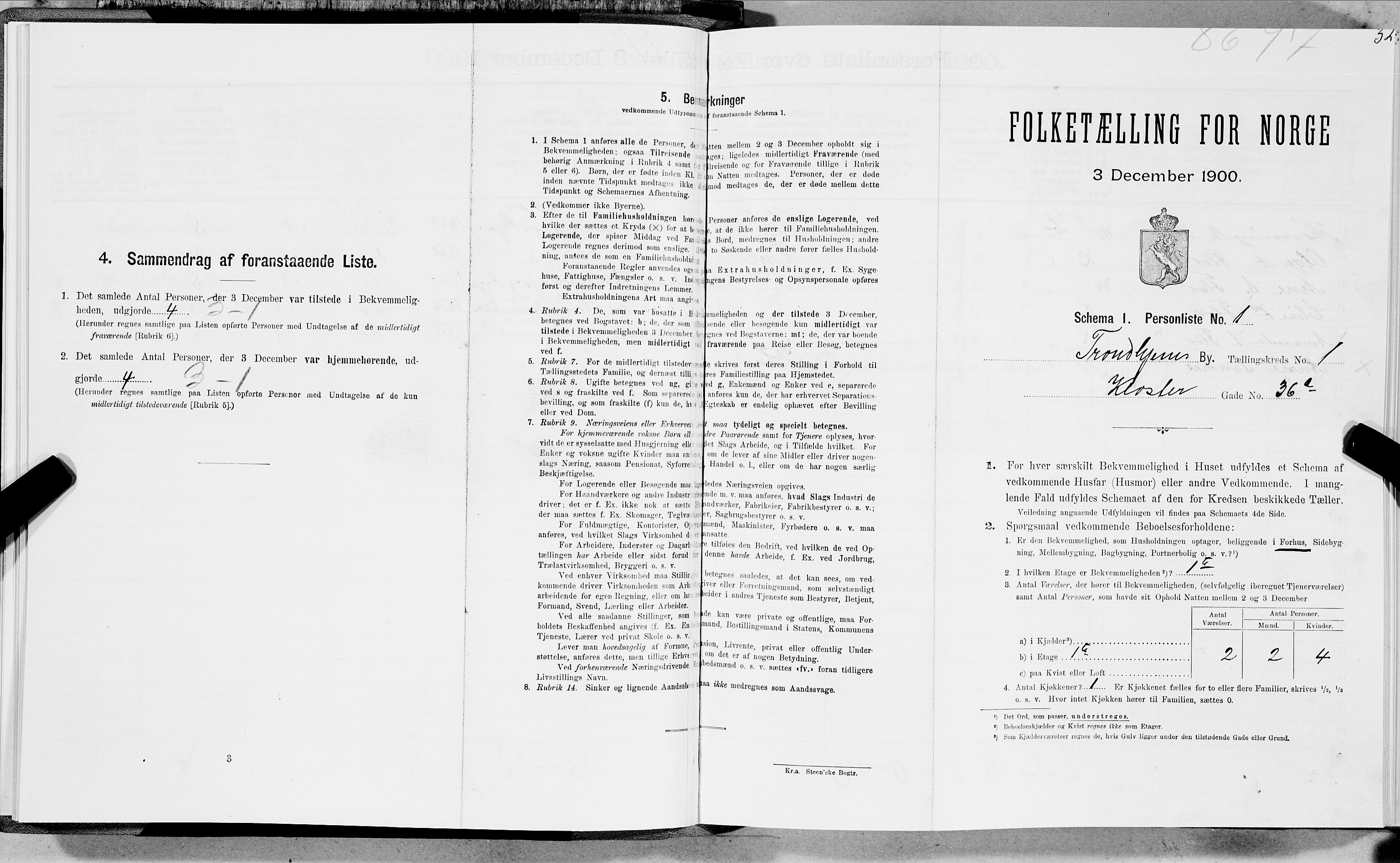 SAT, Folketelling 1900 for 1601 Trondheim kjøpstad, 1900, s. 203