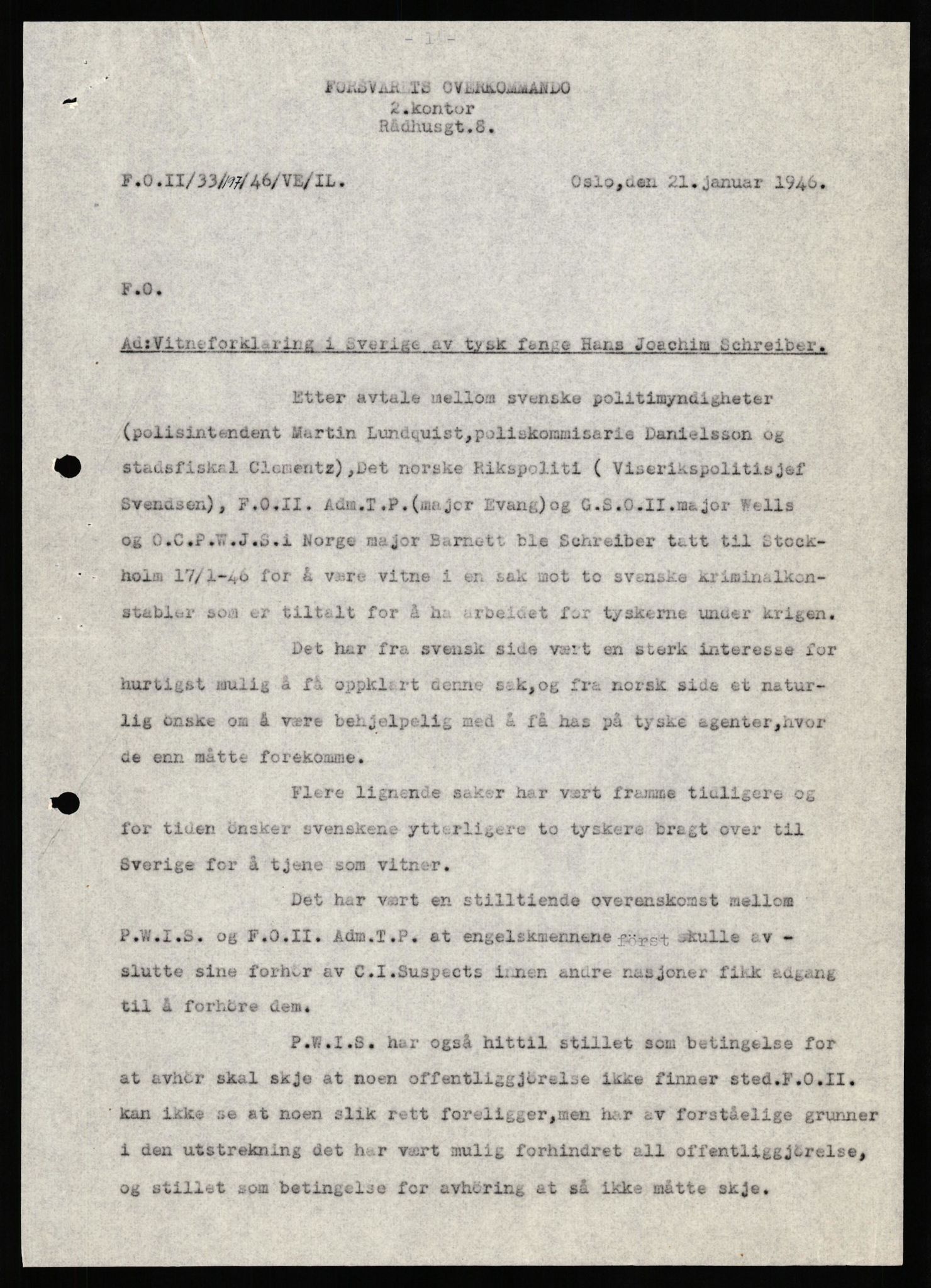 Forsvaret, Forsvarets overkommando II, RA/RAFA-3915/D/Db/L0030: CI Questionaires. Tyske okkupasjonsstyrker i Norge. Tyskere., 1945-1946, s. 232