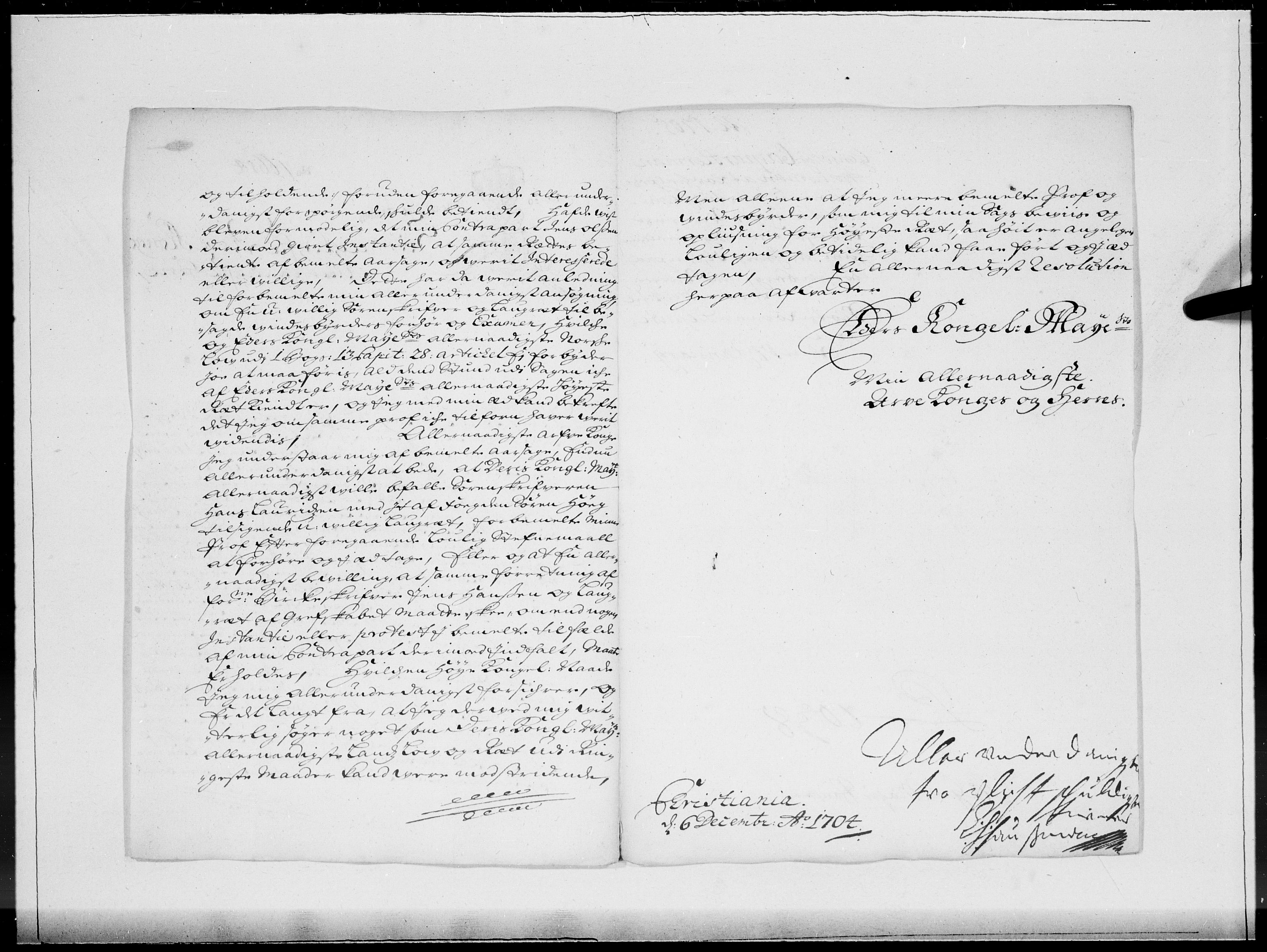 Danske Kanselli 1572-1799, AV/RA-EA-3023/F/Fc/Fcc/Fcca/L0058: Norske innlegg 1572-1799, 1705, s. 9