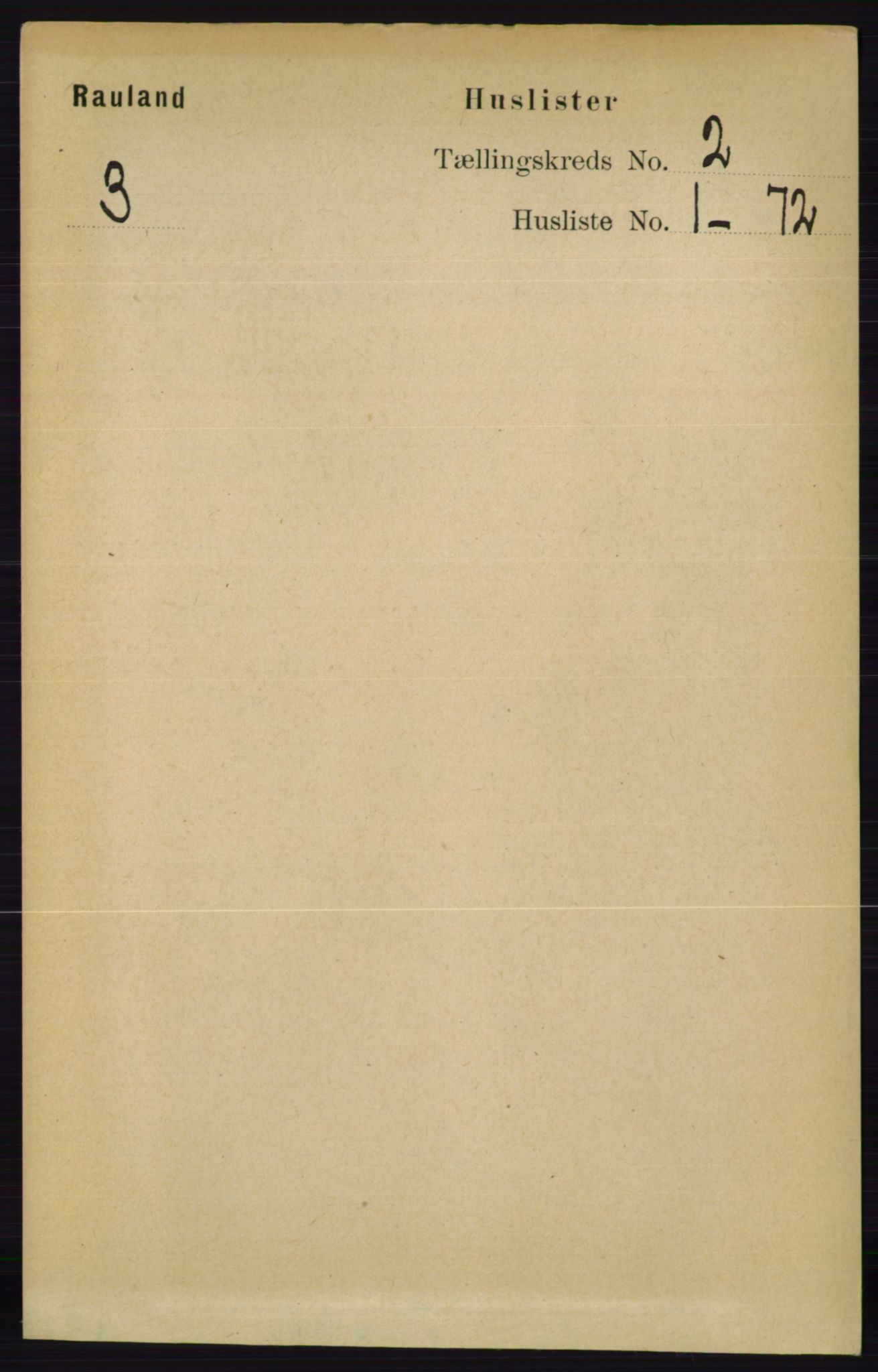 RA, Folketelling 1891 for 0835 Rauland herred, 1891, s. 181