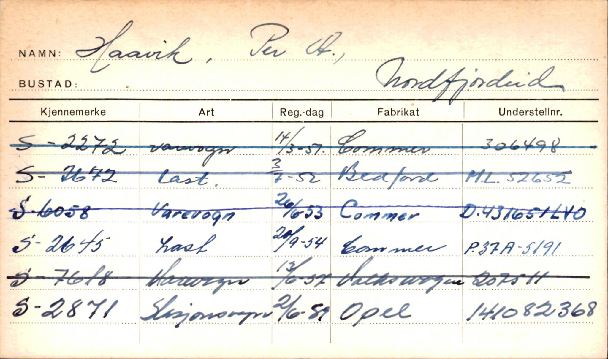 Statens vegvesen, Sogn og Fjordane vegkontor, SAB/A-5301/4/F/L0001A: Eigarregister Fjordane til 1.6.1961, 1930-1961, s. 862