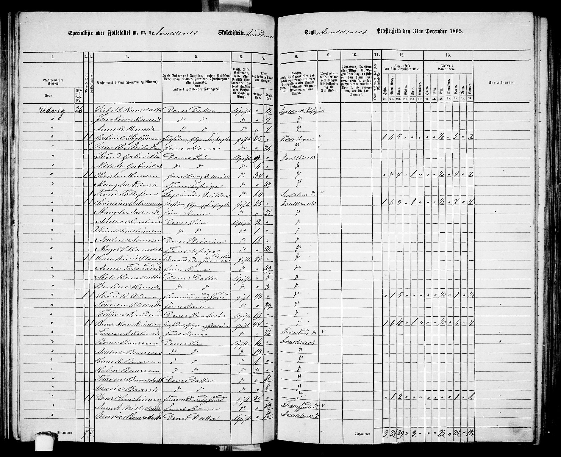 RA, Folketelling 1865 for 1147P Avaldsnes prestegjeld, 1865, s. 111