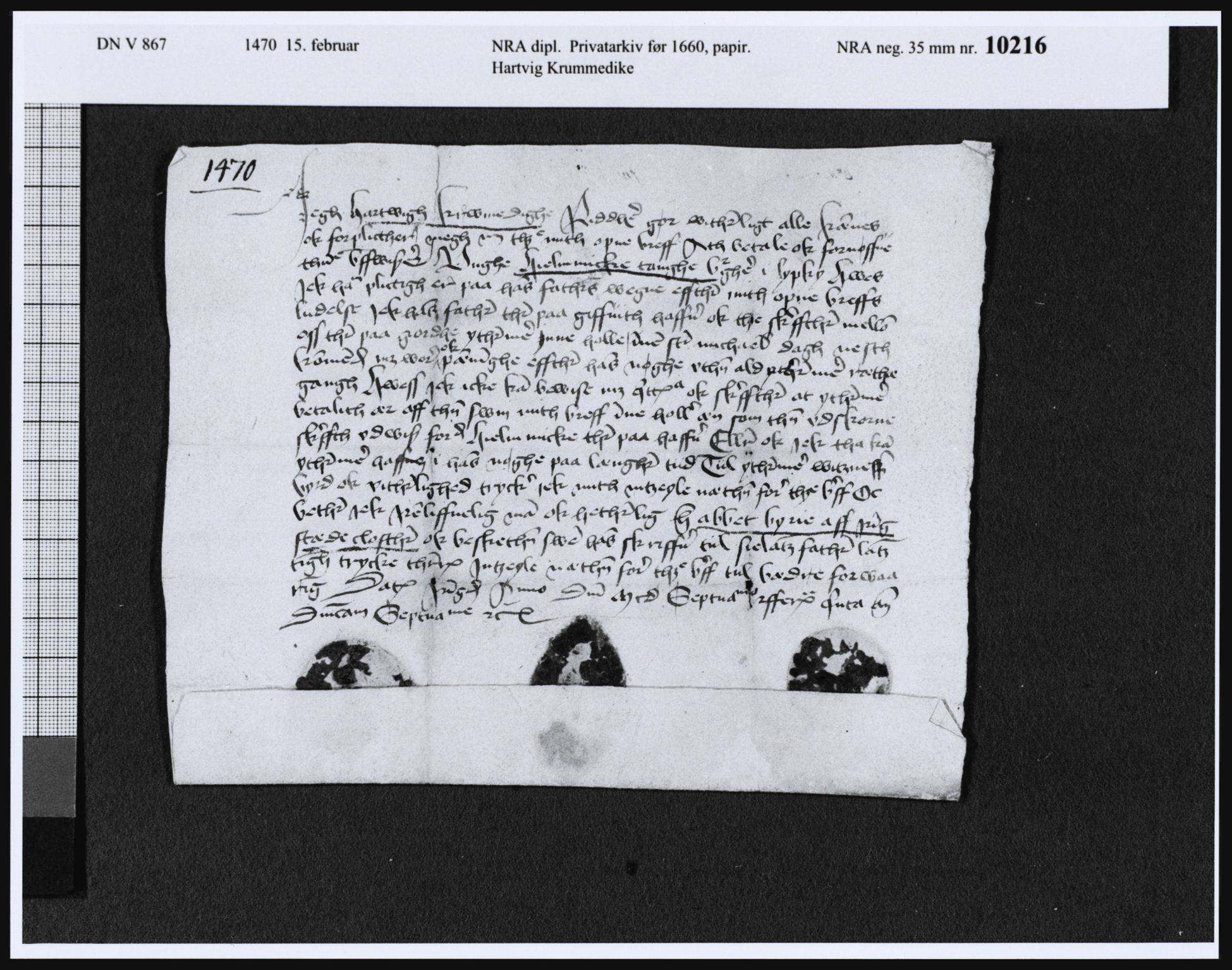 Riksarkivets diplomsamling, AV/RA-EA-5965/F21/F21d/F21dn/L0007: Dokumenter, 1445-1477, s. 13