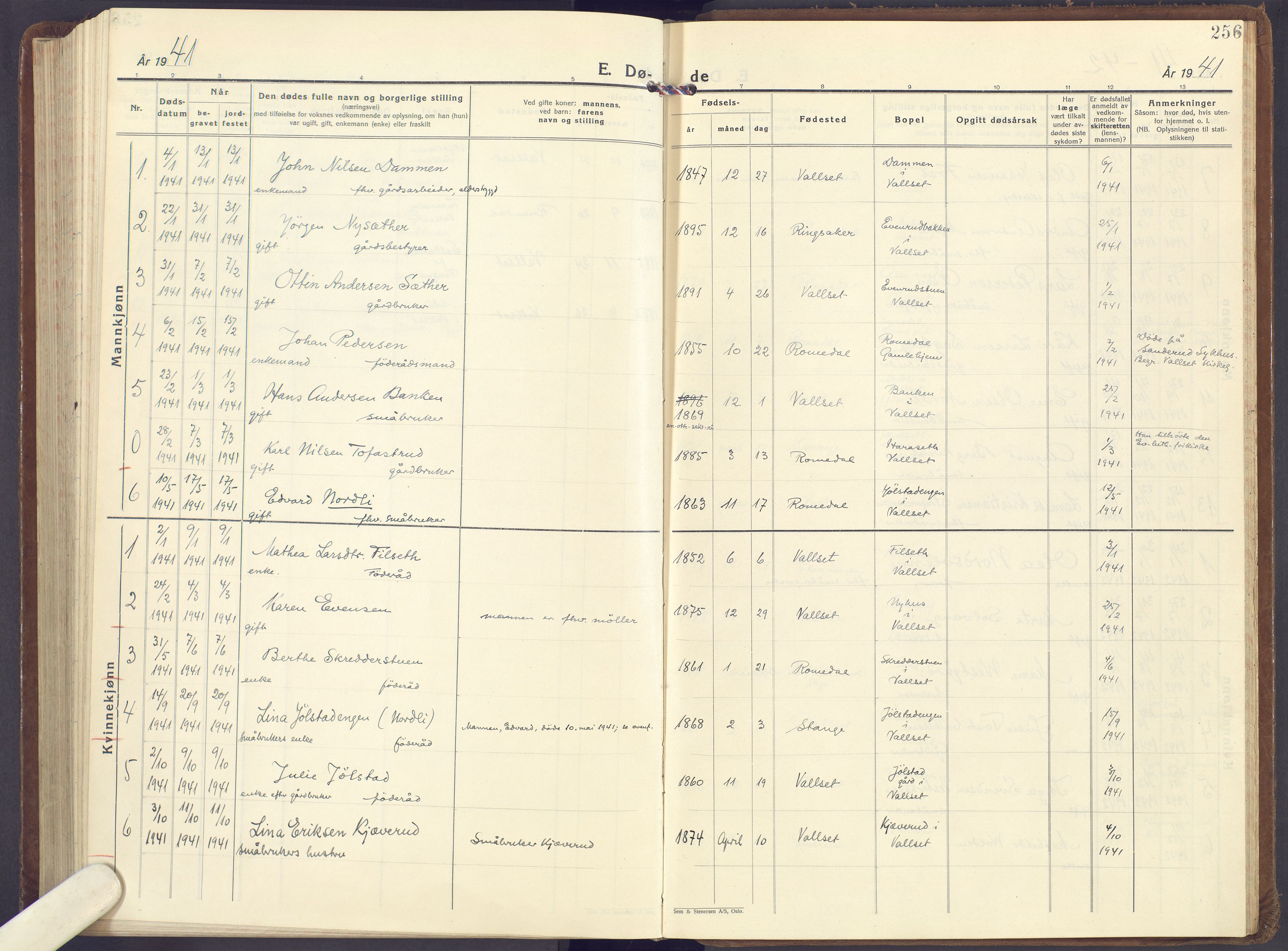 Romedal prestekontor, SAH/PREST-004/K/L0013: Ministerialbok nr. 13, 1930-1949, s. 256