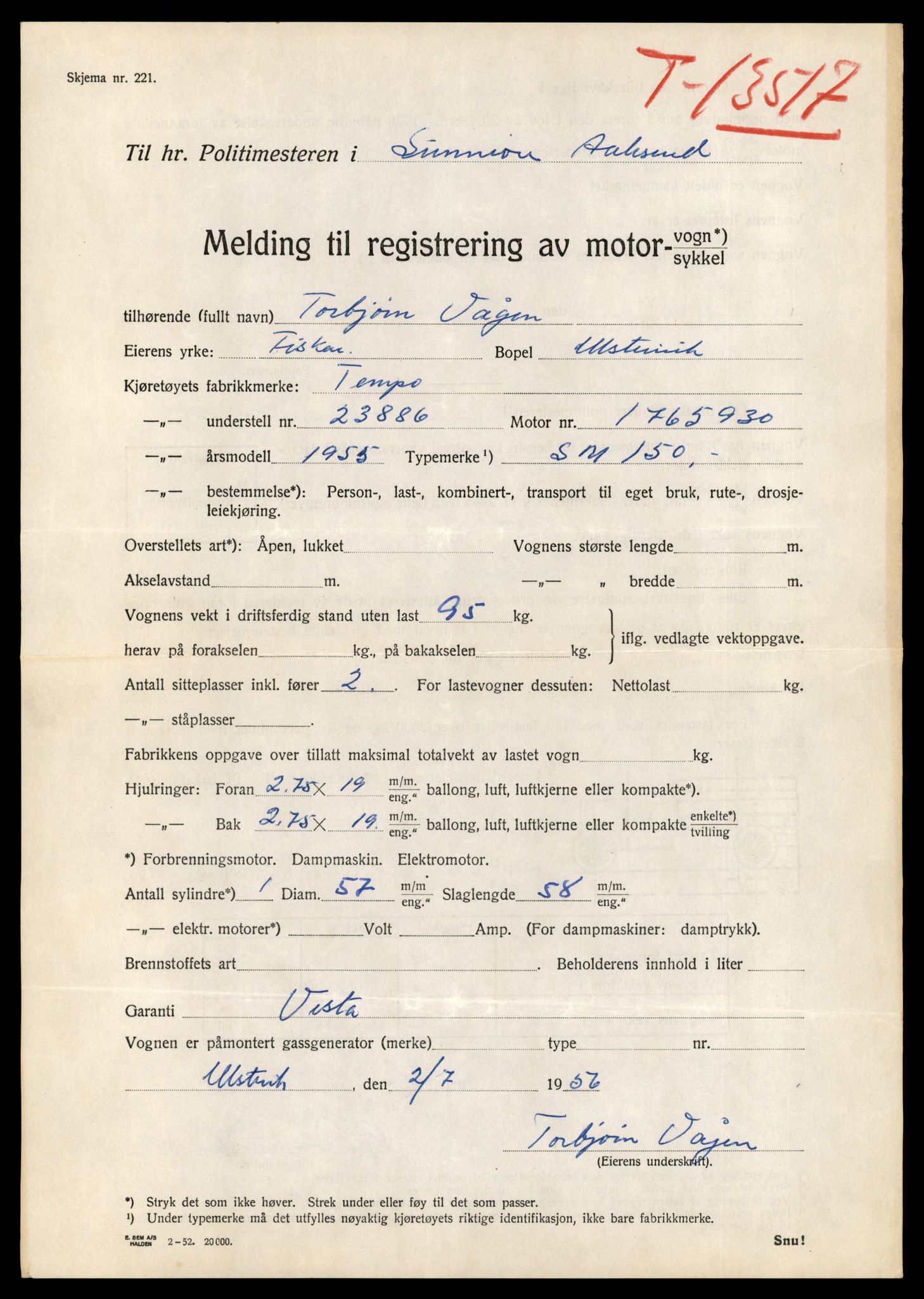 Møre og Romsdal vegkontor - Ålesund trafikkstasjon, AV/SAT-A-4099/F/Fe/L0039: Registreringskort for kjøretøy T 13361 - T 13530, 1927-1998, s. 2783