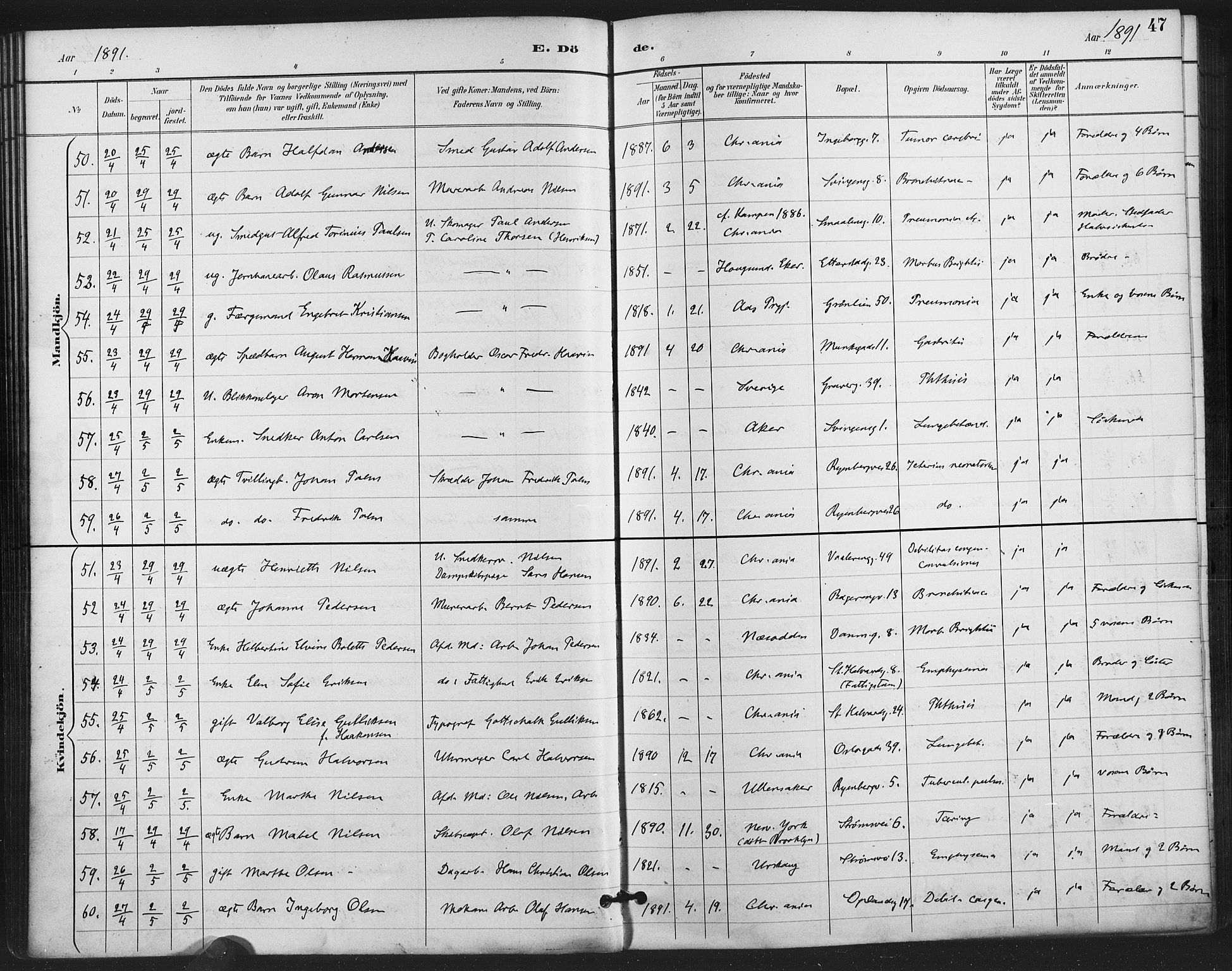 Gamlebyen prestekontor Kirkebøker, AV/SAO-A-10884/F/Fa/L0009: Ministerialbok nr. 9, 1888-1909, s. 47