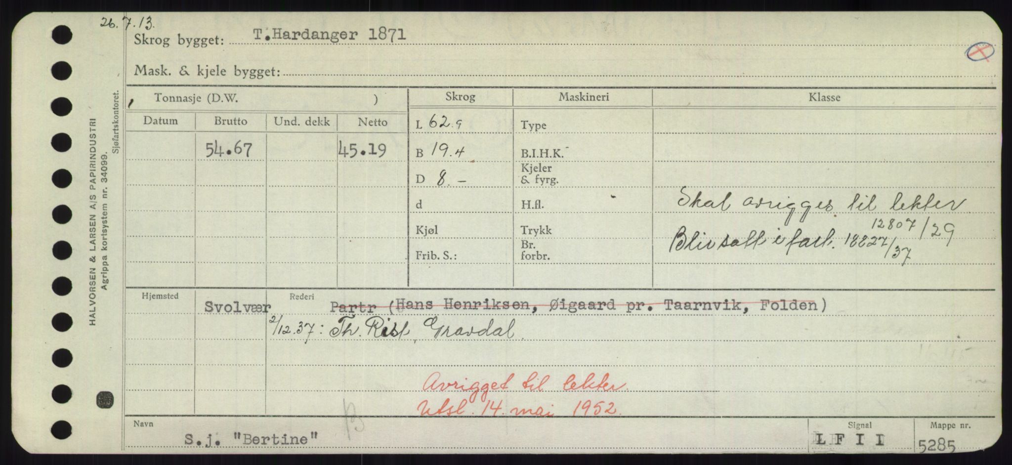 Sjøfartsdirektoratet med forløpere, Skipsmålingen, AV/RA-S-1627/H/Hd/L0003: Fartøy, B-Bev, s. 899