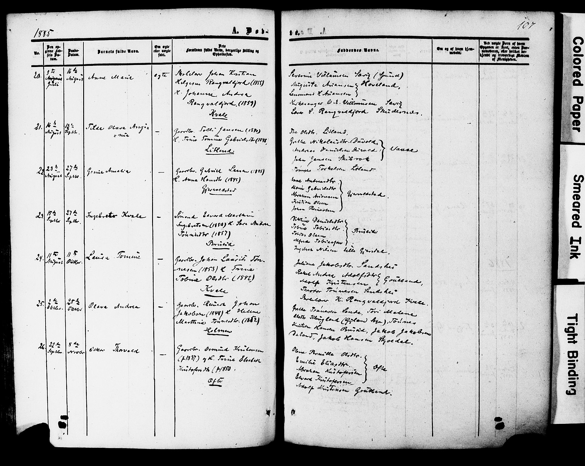 Herad sokneprestkontor, AV/SAK-1111-0018/F/Fa/Faa/L0005: Ministerialbok nr. A 5, 1853-1886, s. 107