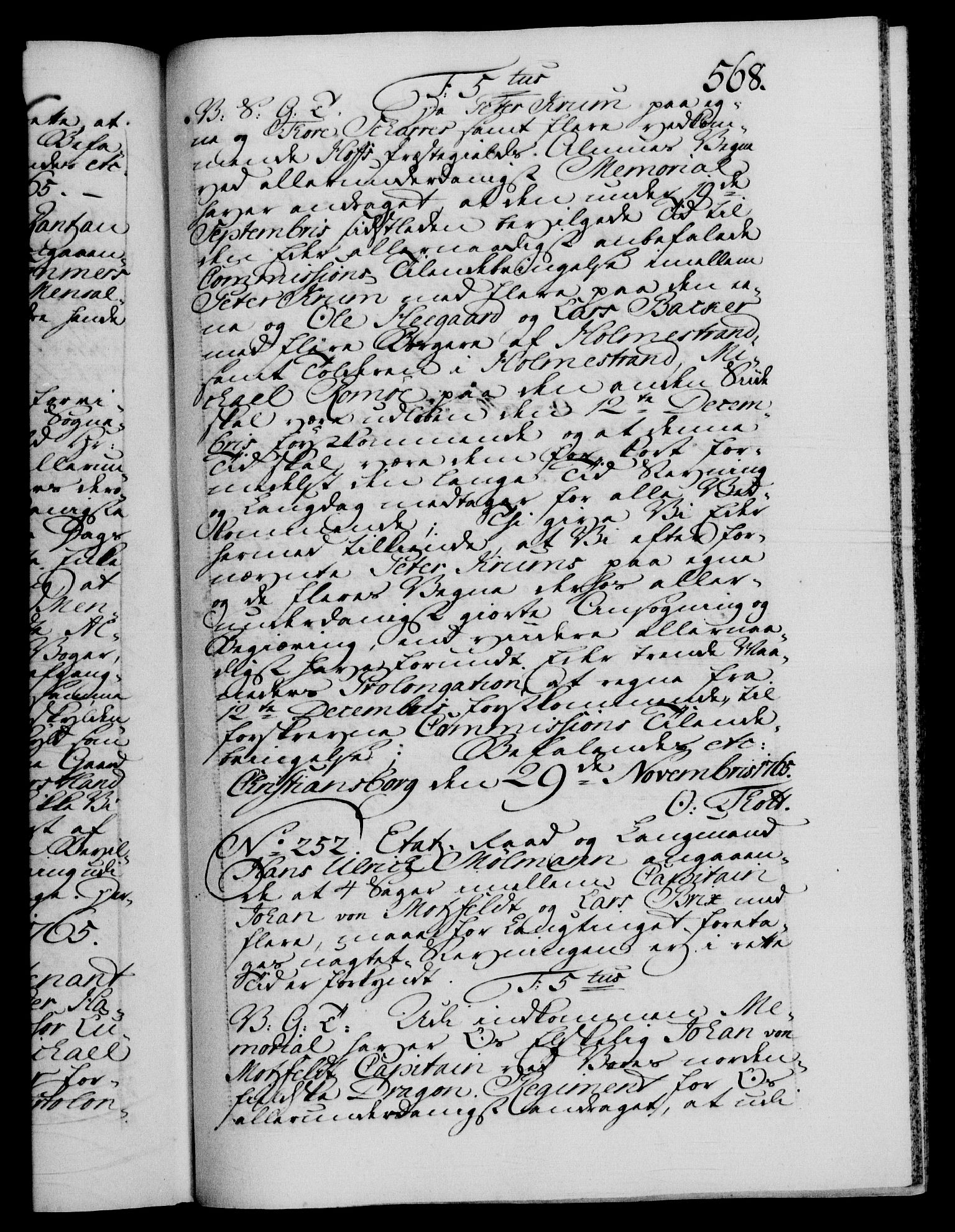 Danske Kanselli 1572-1799, AV/RA-EA-3023/F/Fc/Fca/Fcab/L0037: Norske tegnelser, 1762-1766, s. 568a