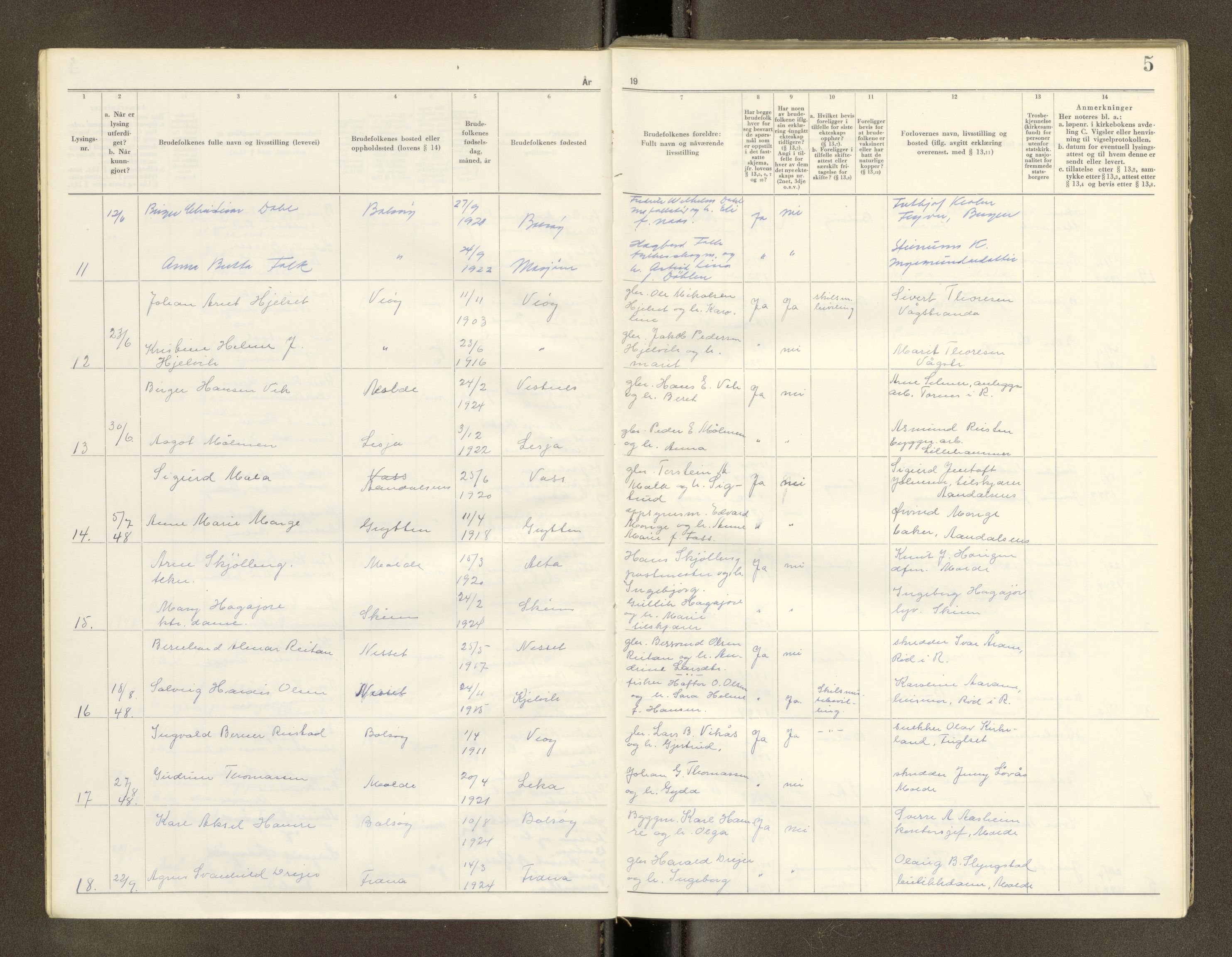 Romsdal sorenskriveri, AV/SAT-A-4149/1/6/6D/L0002: Lysingsbok, 1946-1969, s. 5