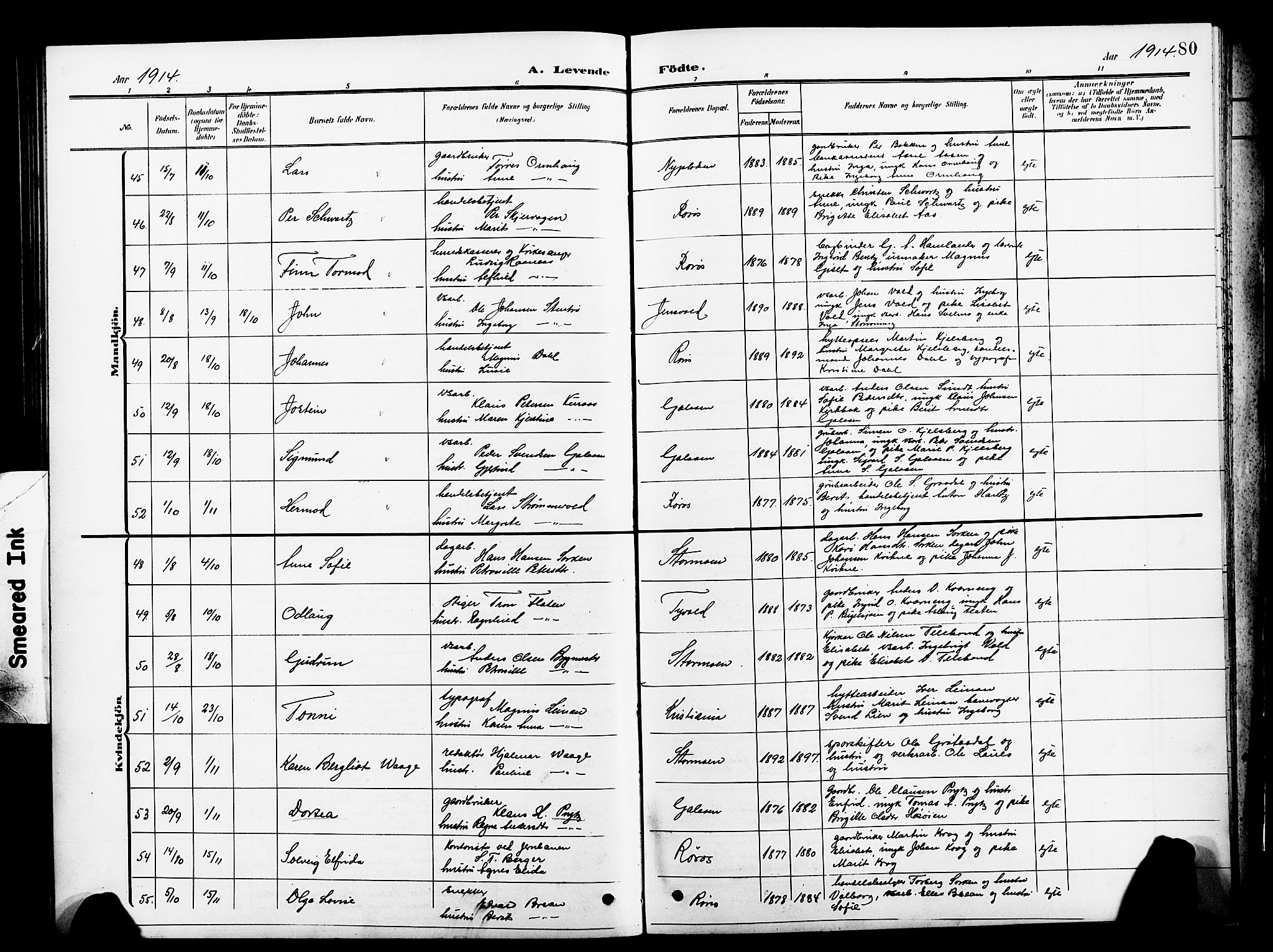 Ministerialprotokoller, klokkerbøker og fødselsregistre - Sør-Trøndelag, AV/SAT-A-1456/681/L0942: Klokkerbok nr. 681C06, 1906-1925, s. 80