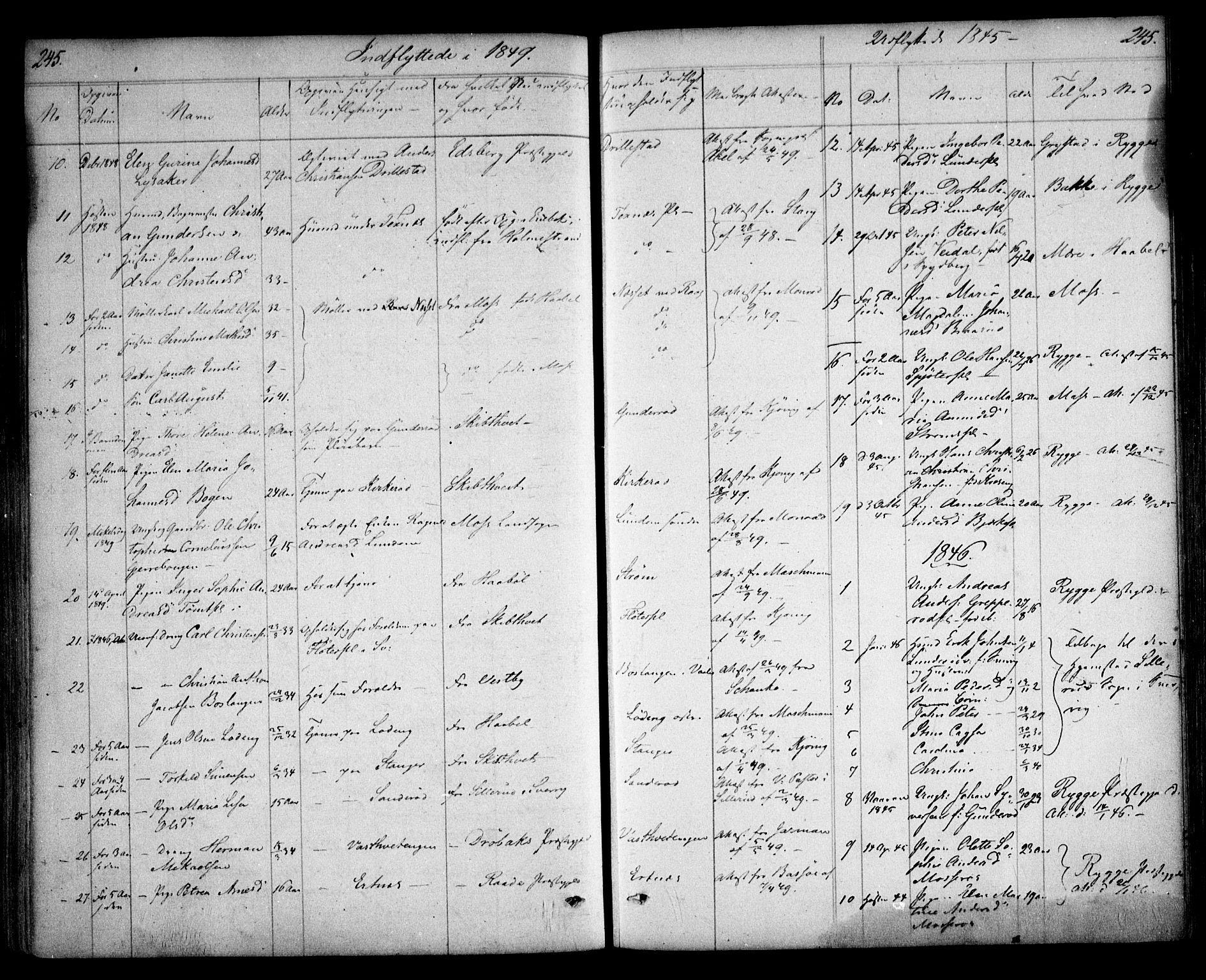Våler prestekontor Kirkebøker, AV/SAO-A-11083/F/Fa/L0006: Ministerialbok nr. I 6, 1840-1861, s. 245