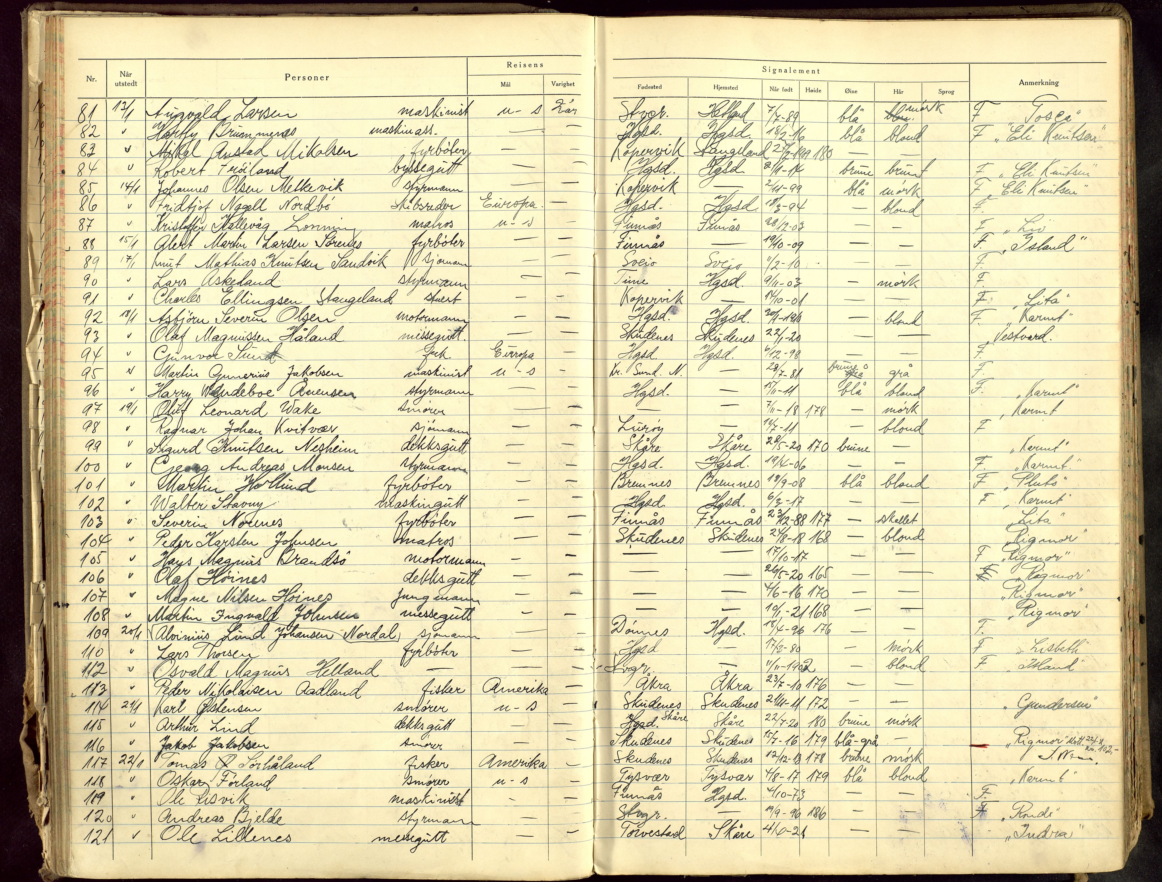 Haugesund politikammer, AV/SAST-A-100440/K/L0006: Passprotokoll 2/1-37-4/3-40, 1937-1940, s. 60