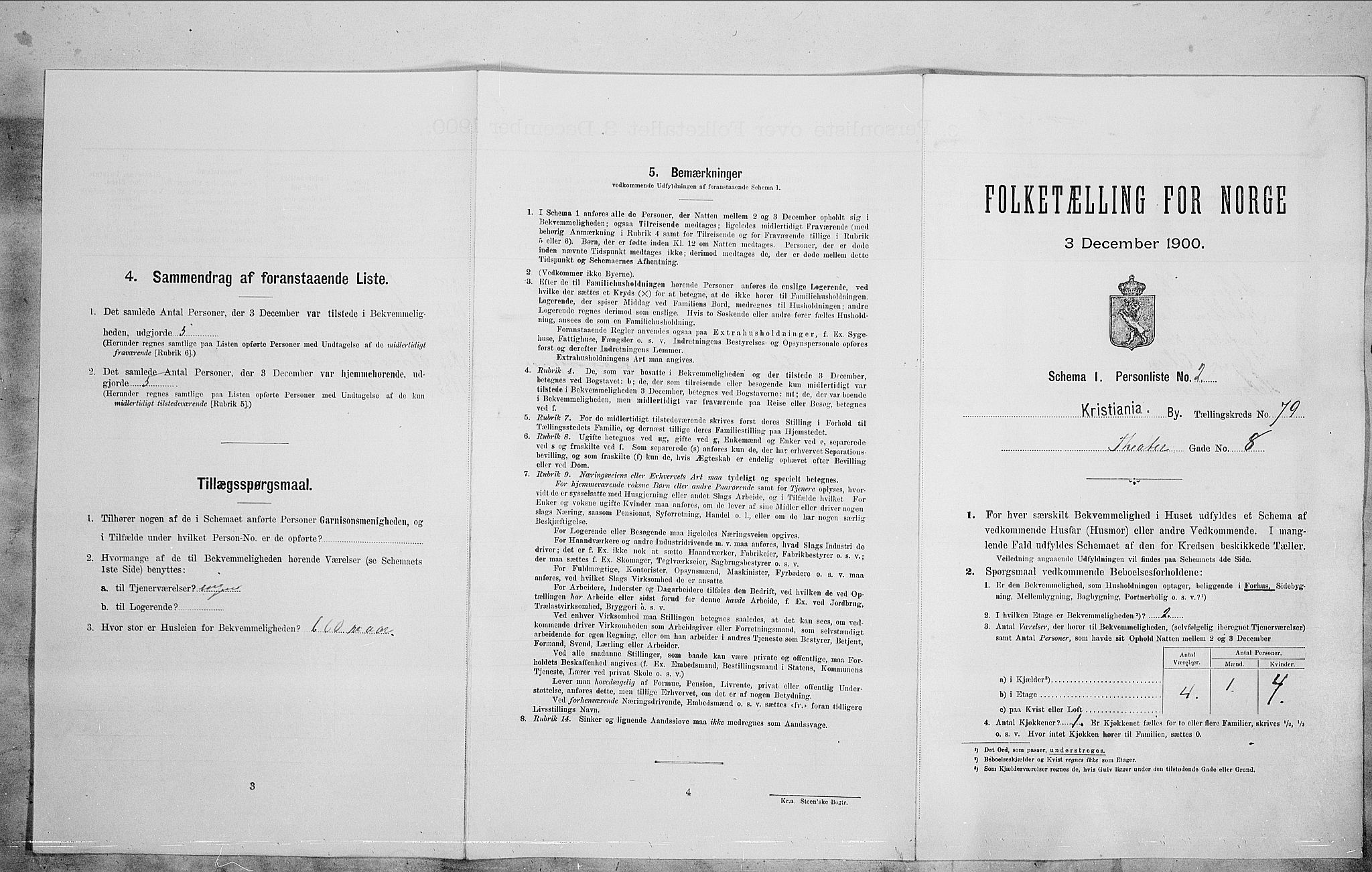 SAO, Folketelling 1900 for 0301 Kristiania kjøpstad, 1900, s. 96486