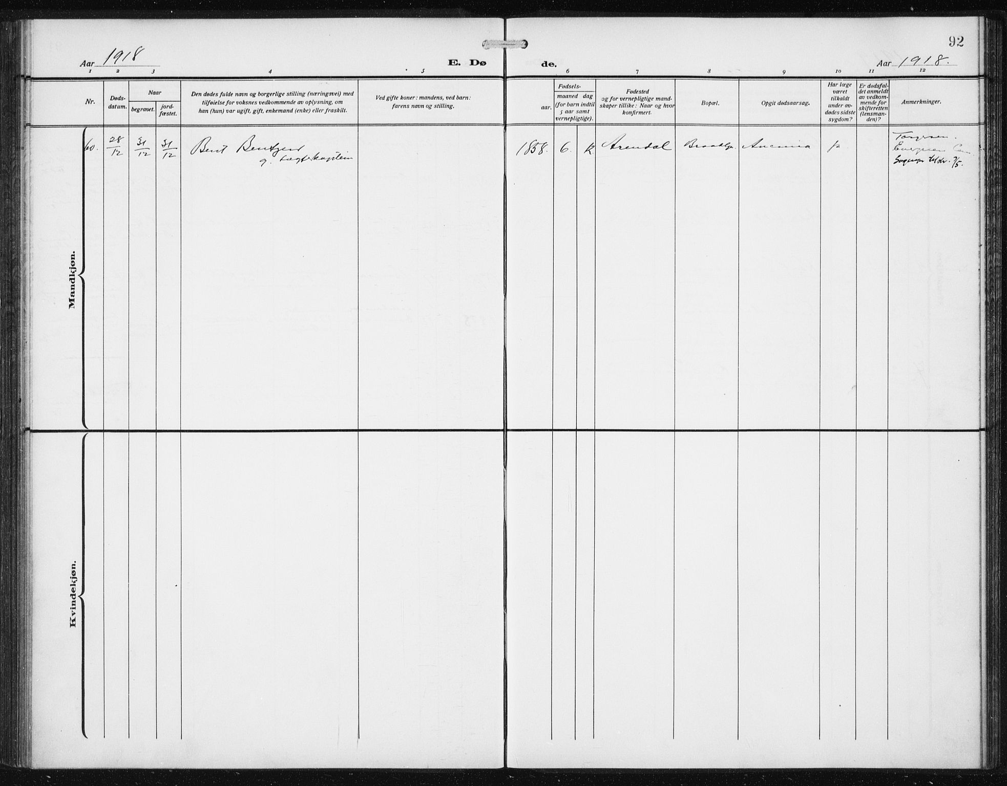 Den norske sjømannsmisjon i utlandet/New York, SAB/SAB/PA-0110/H/Ha/L0007: Ministerialbok nr. A 7, 1915-1923, s. 92