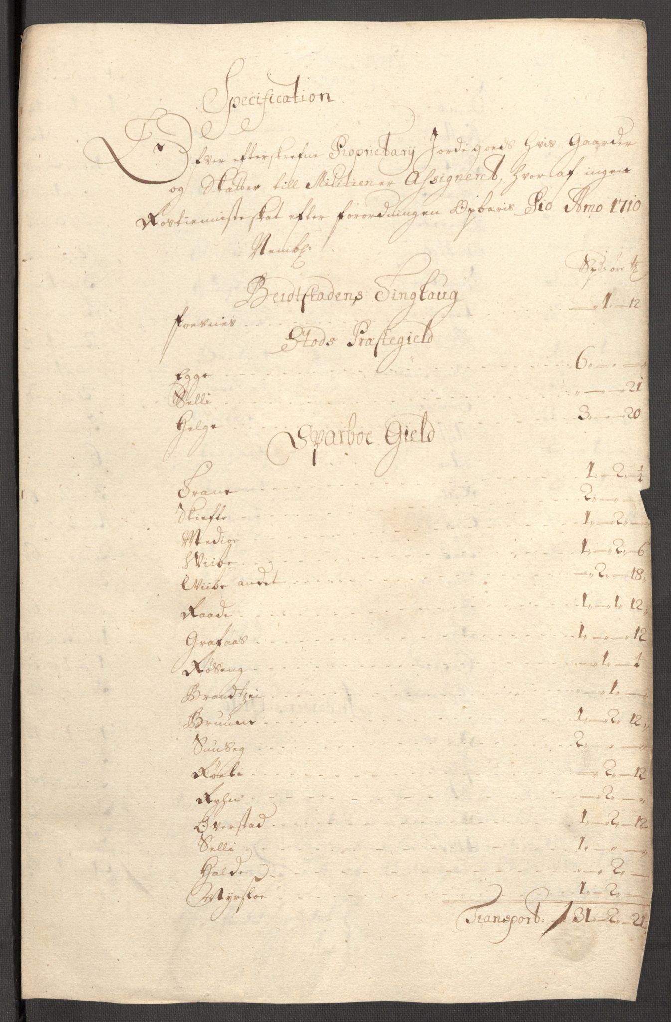 Rentekammeret inntil 1814, Reviderte regnskaper, Fogderegnskap, RA/EA-4092/R63/L4318: Fogderegnskap Inderøy, 1710, s. 215