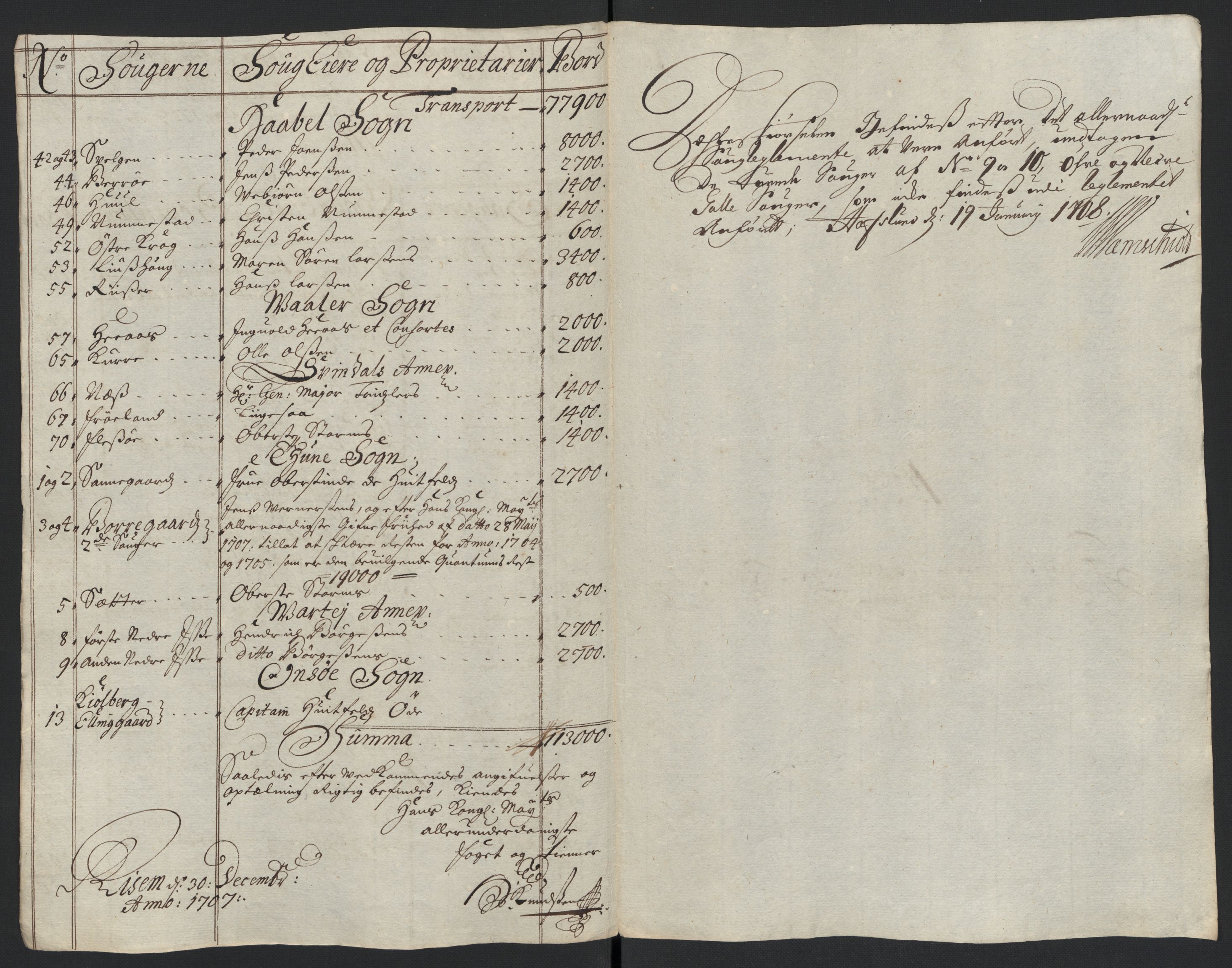 Rentekammeret inntil 1814, Reviderte regnskaper, Fogderegnskap, AV/RA-EA-4092/R04/L0134: Fogderegnskap Moss, Onsøy, Tune, Veme og Åbygge, 1707-1708, s. 63