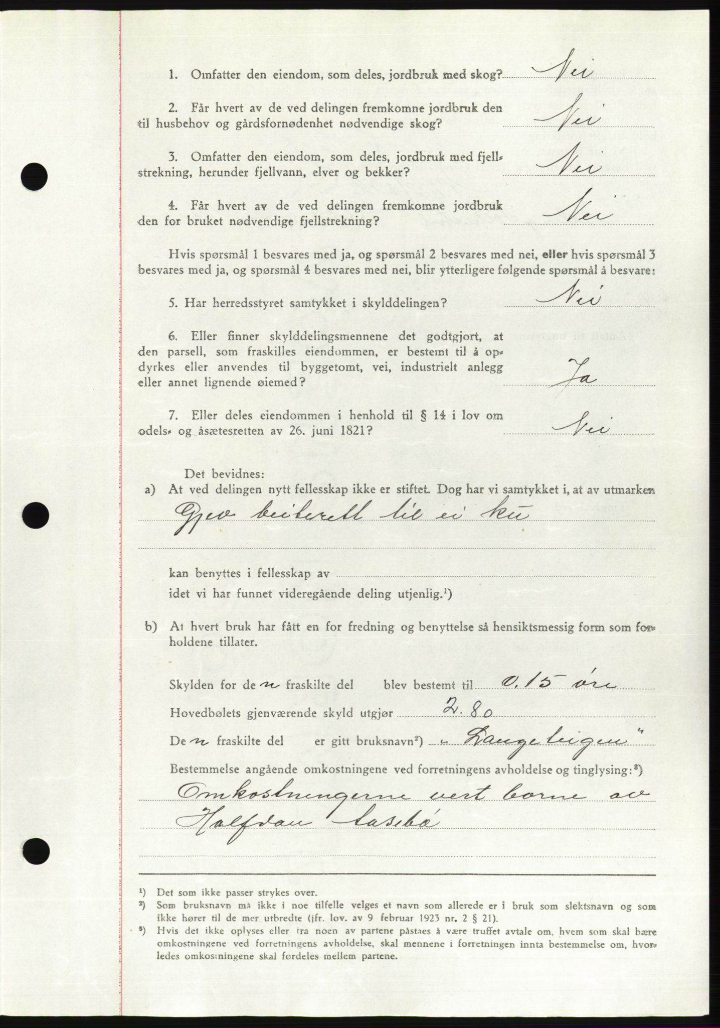 Søre Sunnmøre sorenskriveri, AV/SAT-A-4122/1/2/2C/L0078: Pantebok nr. 4A, 1946-1946, Dagboknr: 410/1946