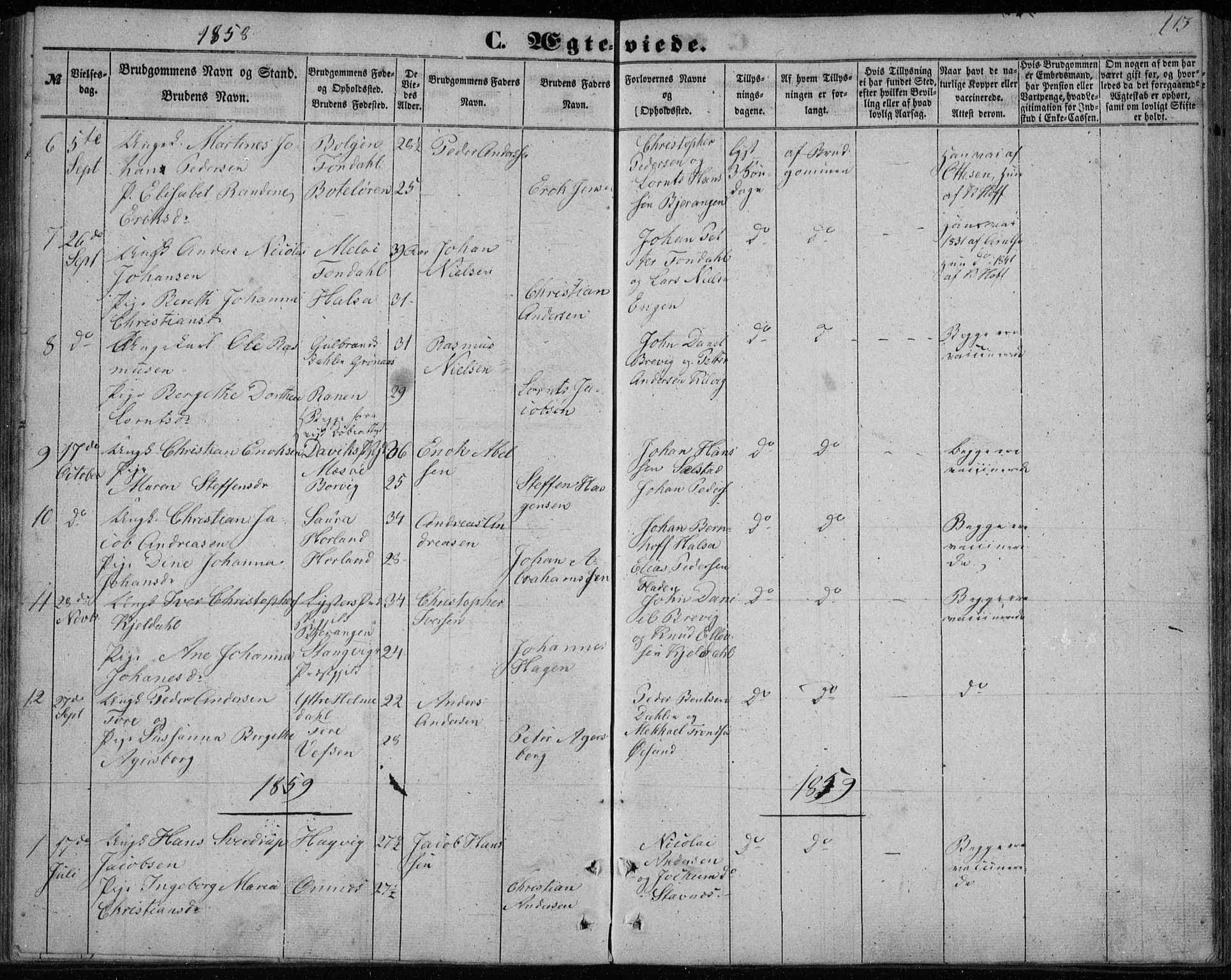 Ministerialprotokoller, klokkerbøker og fødselsregistre - Nordland, SAT/A-1459/843/L0633: Klokkerbok nr. 843C02, 1853-1873, s. 113