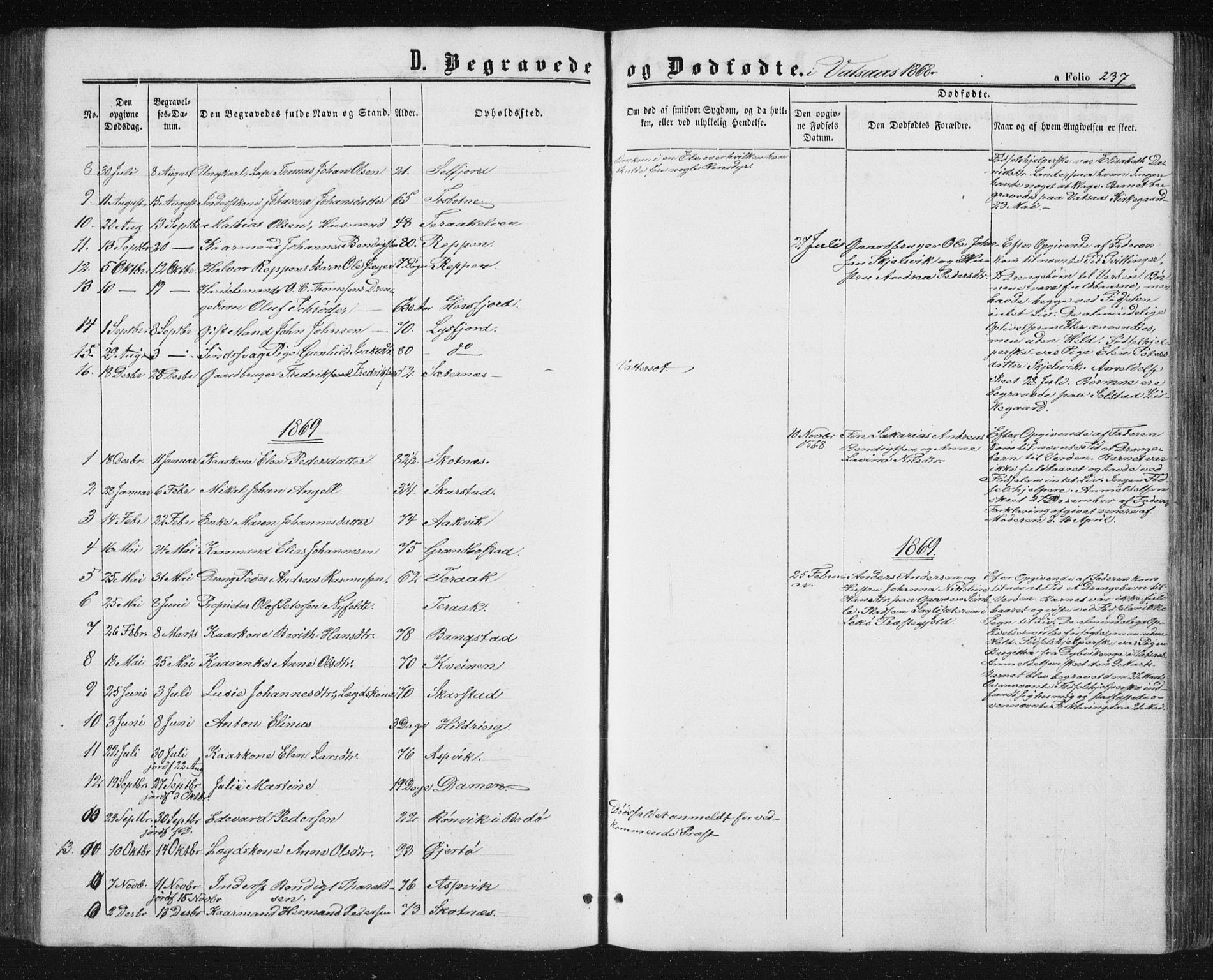 Ministerialprotokoller, klokkerbøker og fødselsregistre - Nordland, SAT/A-1459/810/L0158: Klokkerbok nr. 810C02 /1, 1863-1883, s. 237