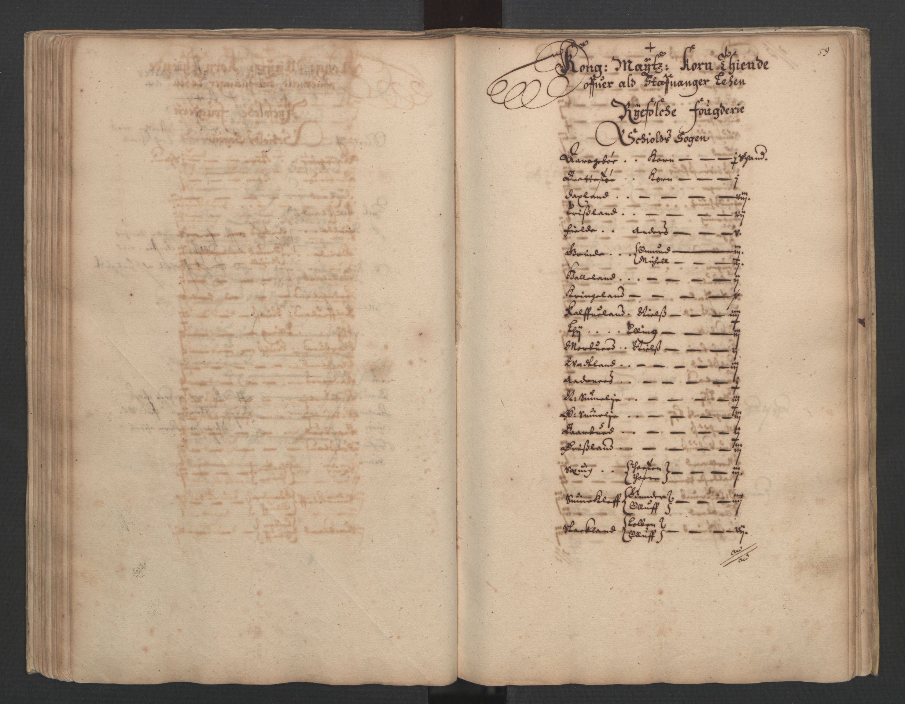 Rentekammeret inntil 1814, Realistisk ordnet avdeling, AV/RA-EA-4070/L/L0023/0002: Stavanger lagdømme: / [B]: Kronens jordebok., 1661, s. 58b-59a