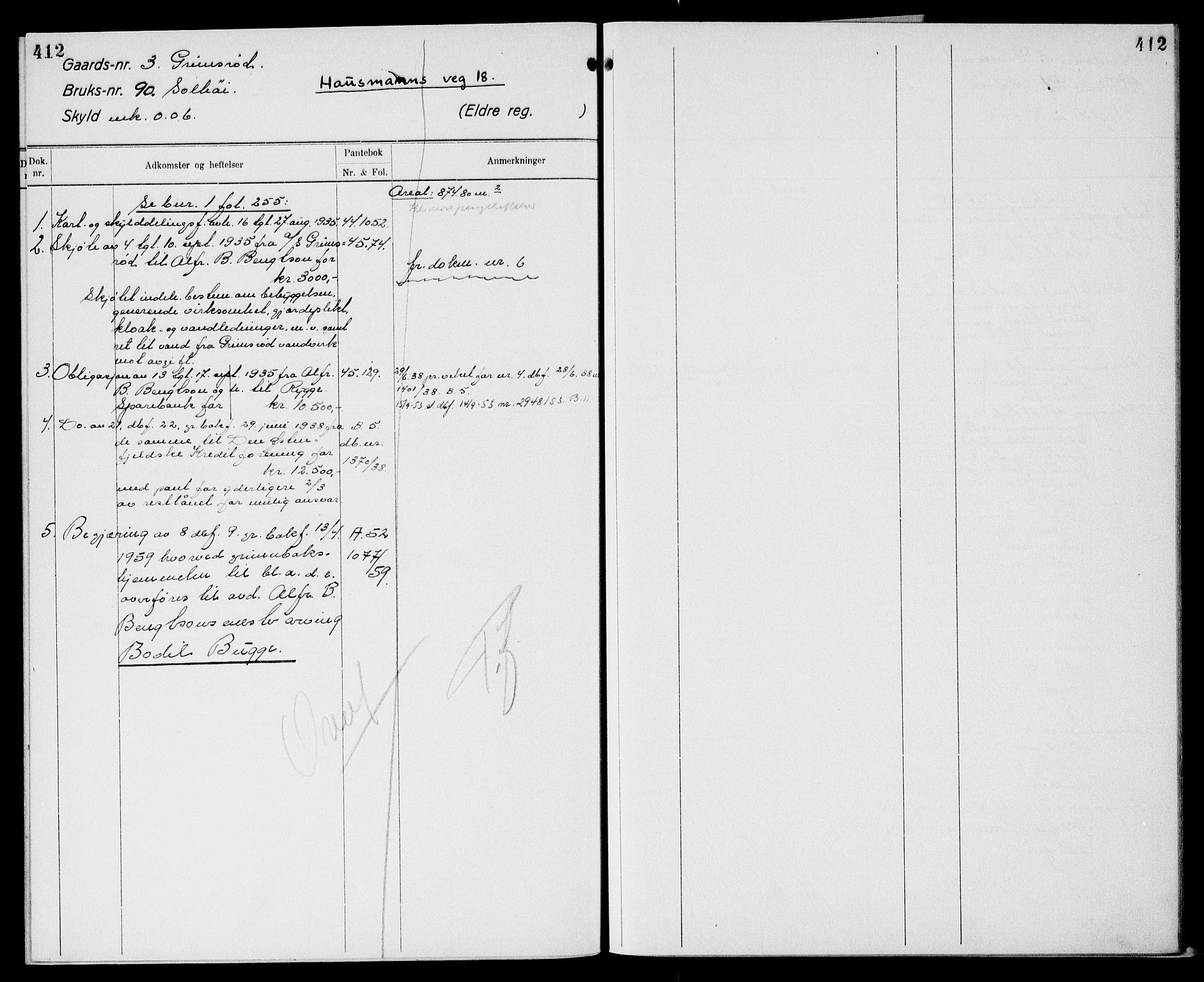 Moss sorenskriveri, AV/SAO-A-10168: Panteregister nr. XI 2, 1836-1960, s. 412