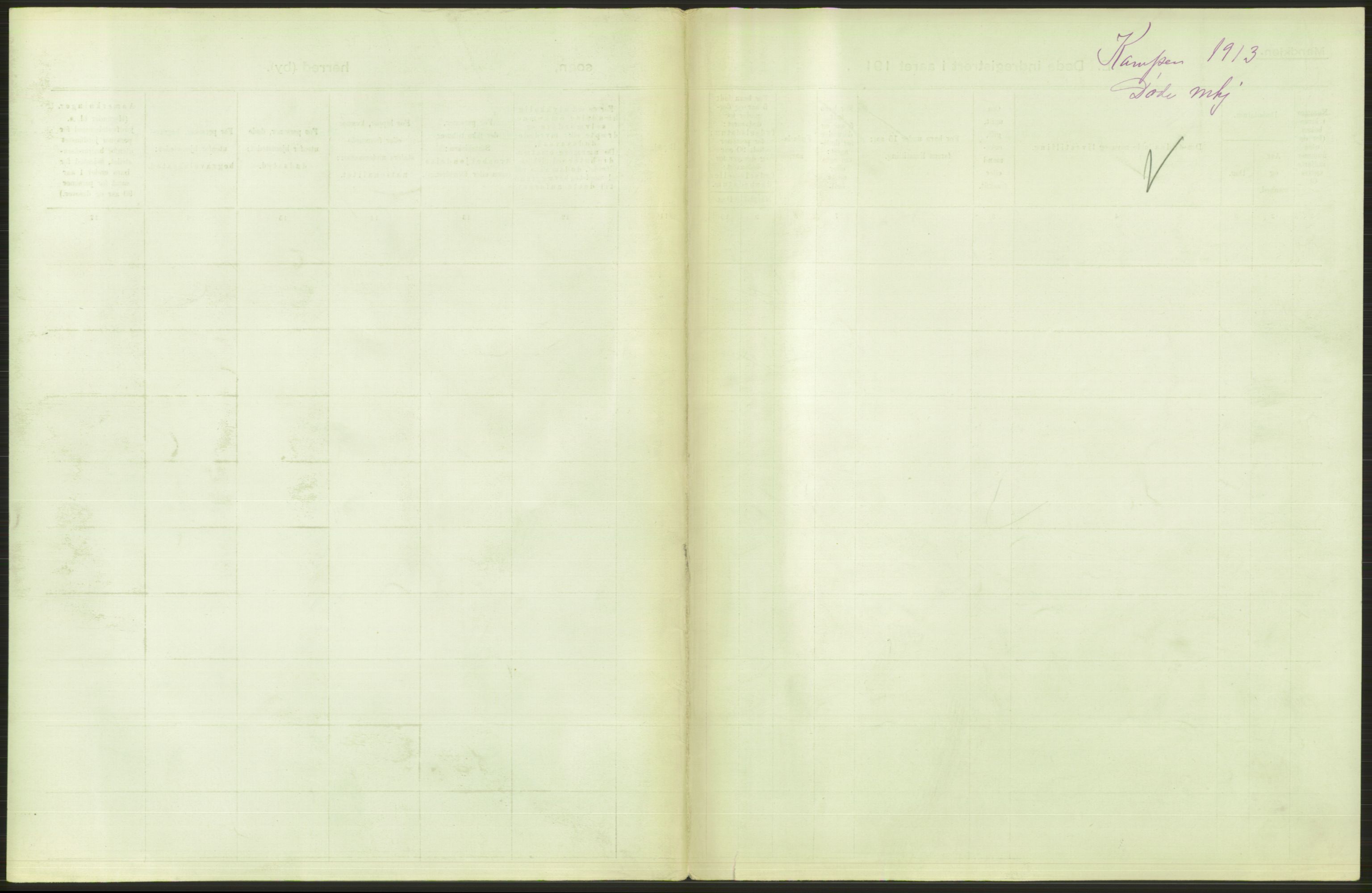 Statistisk sentralbyrå, Sosiodemografiske emner, Befolkning, RA/S-2228/D/Df/Dfb/Dfbc/L0010: Kristiania: Døde, dødfødte., 1913, s. 183